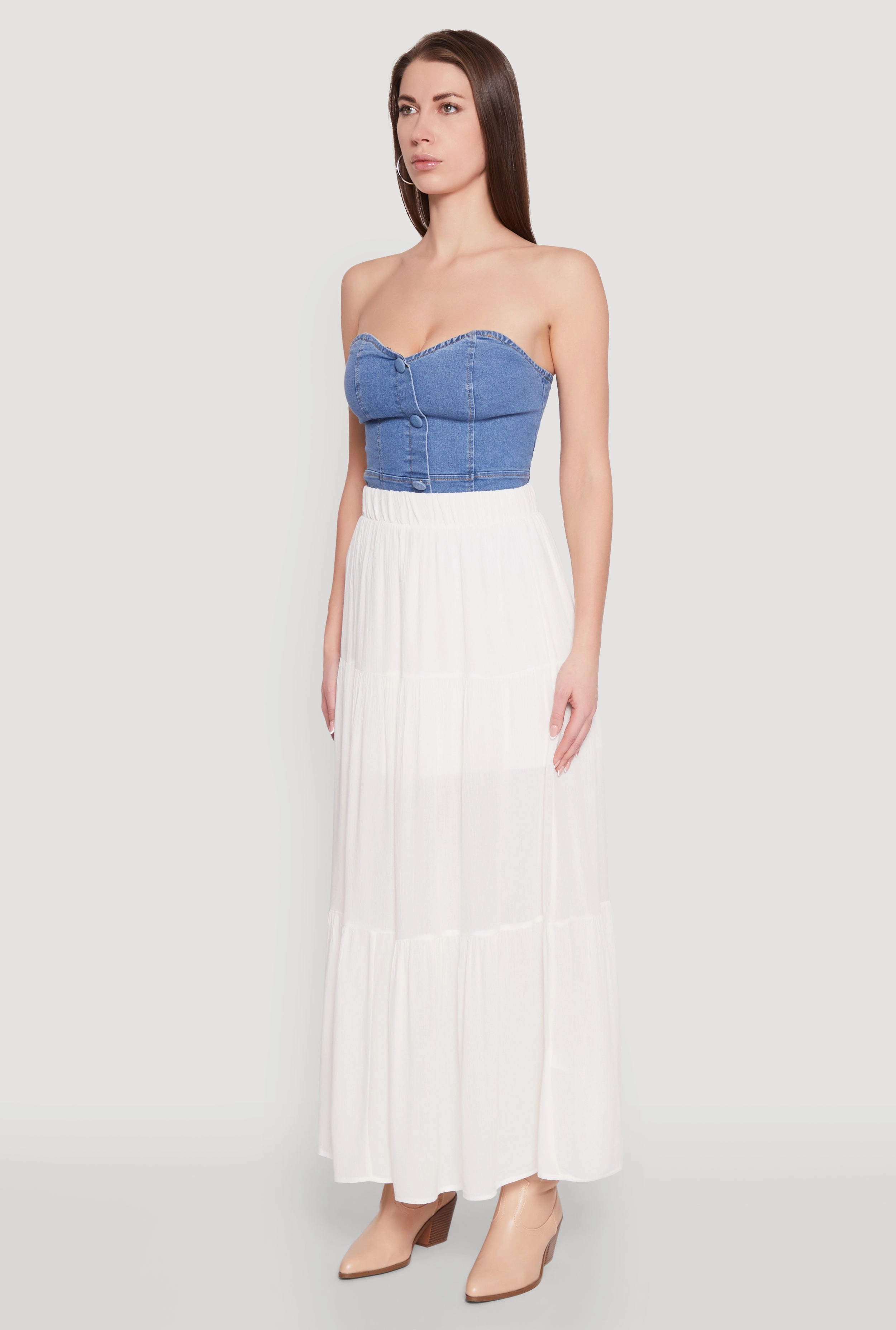 Maximalist look High Waist Tiered Maxi Skirt