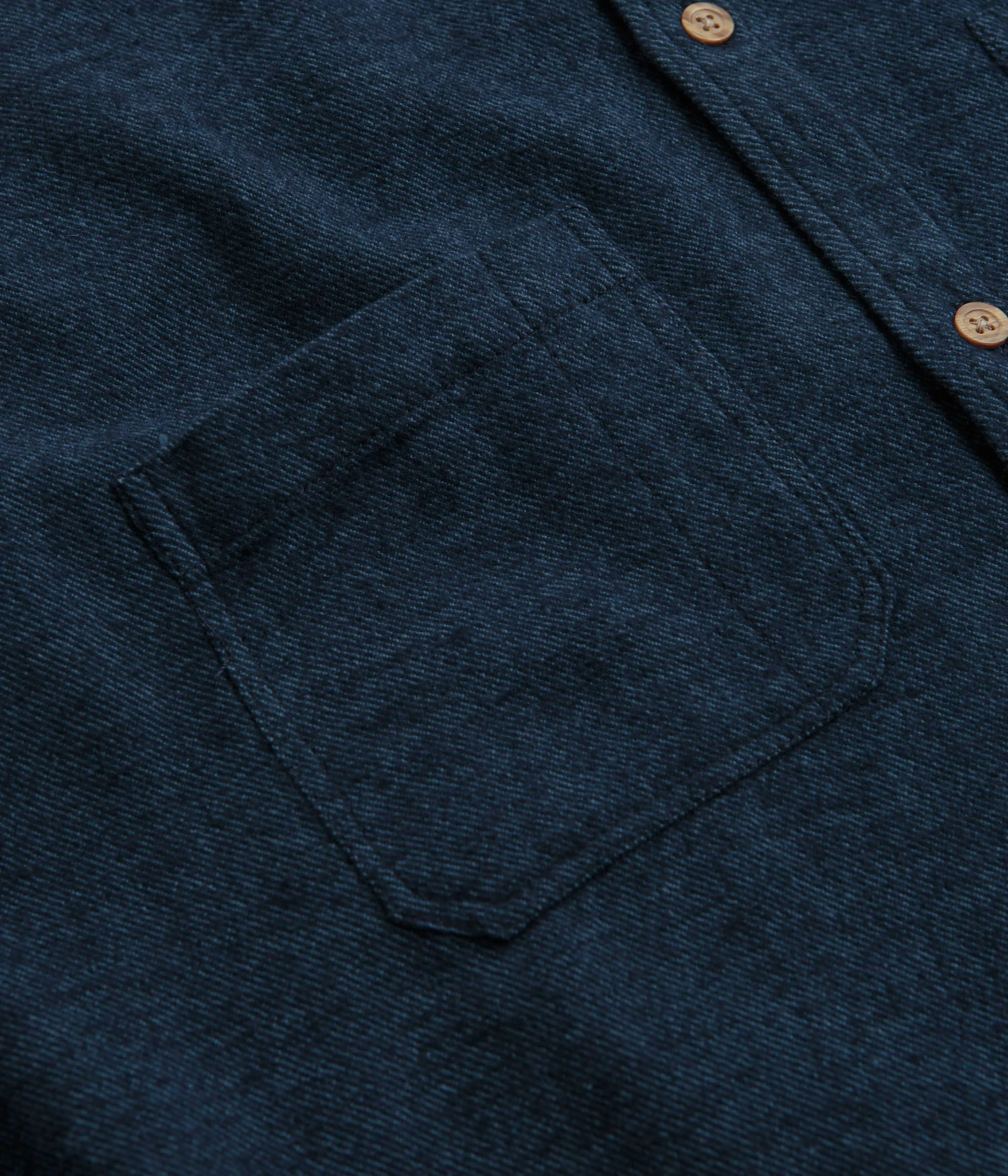 tailored look Low Profile Pocket Design Mollusk Builder Shirt - True Blue
