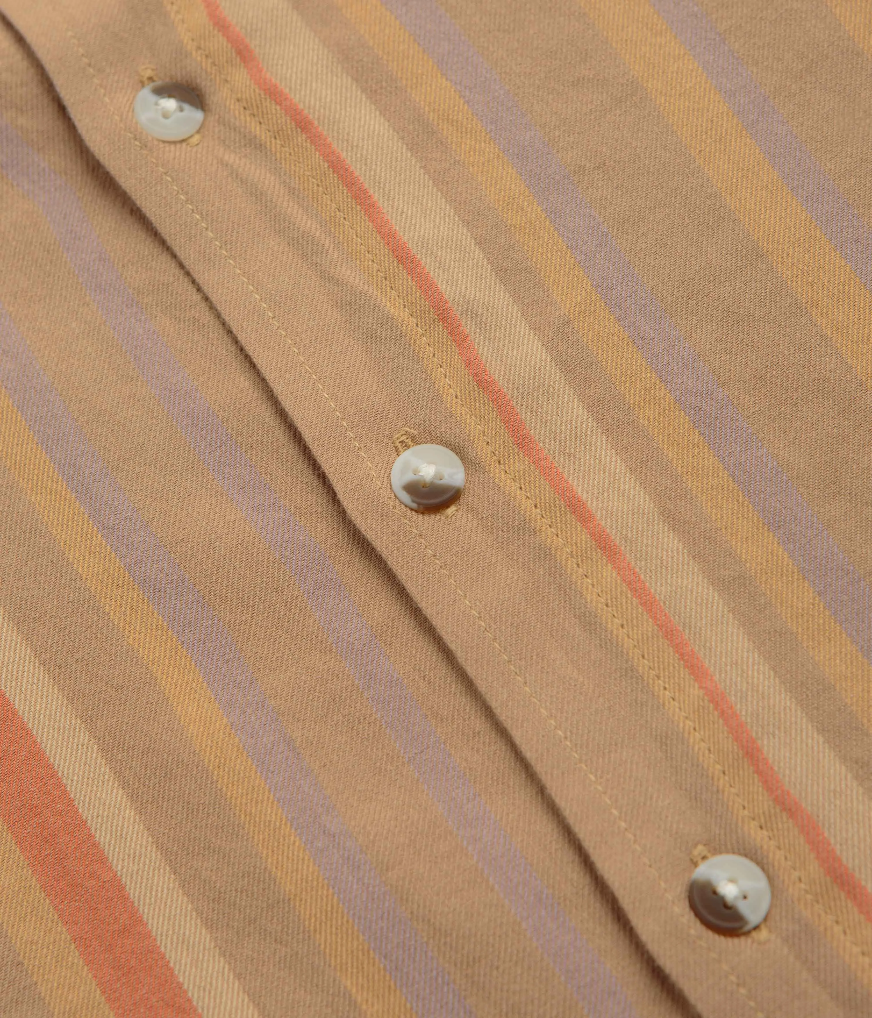 Mollusk Summer Shirt - Clay Stripe Ruffle Edge Statement Maker