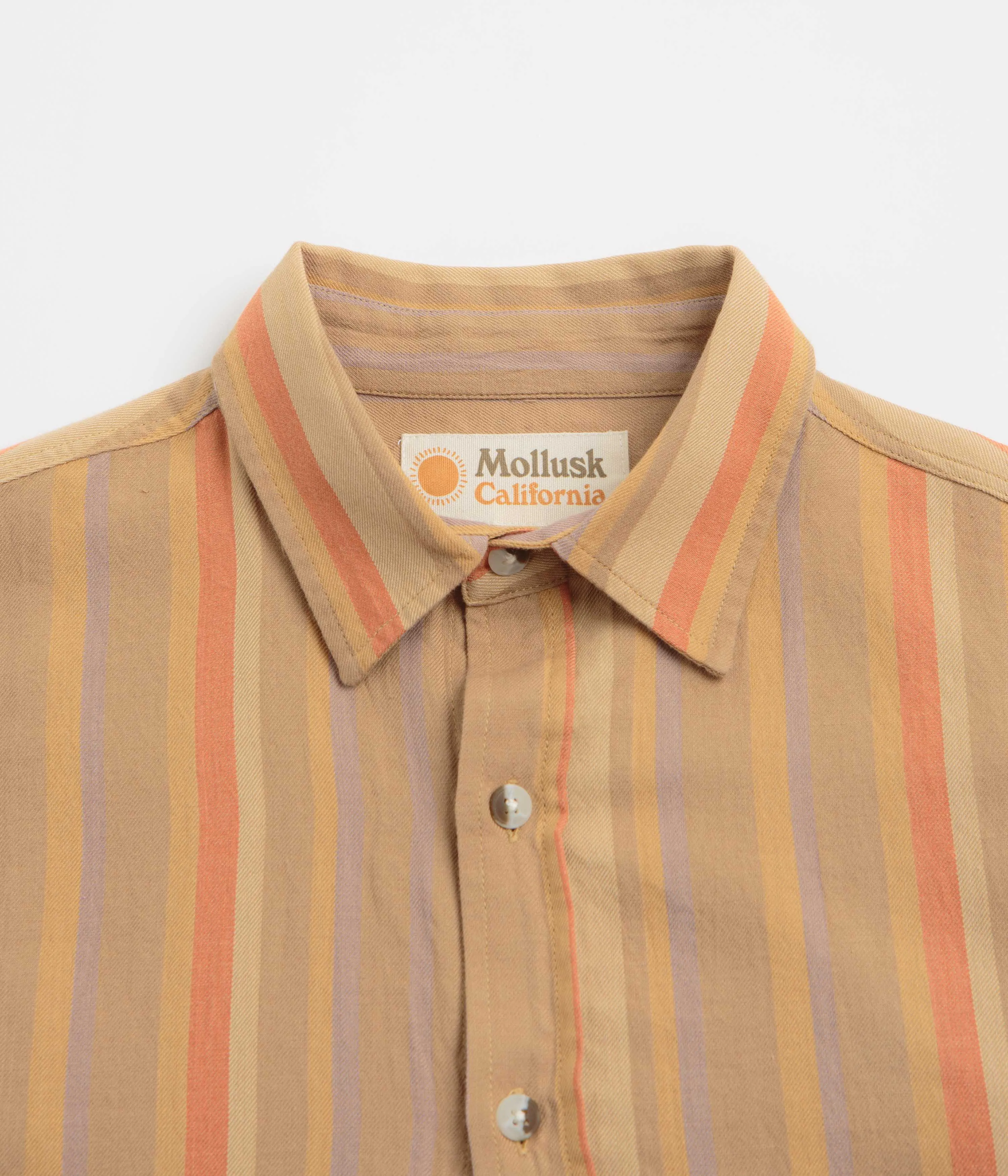 Mollusk Summer Shirt - Clay Stripe Cruise Collection