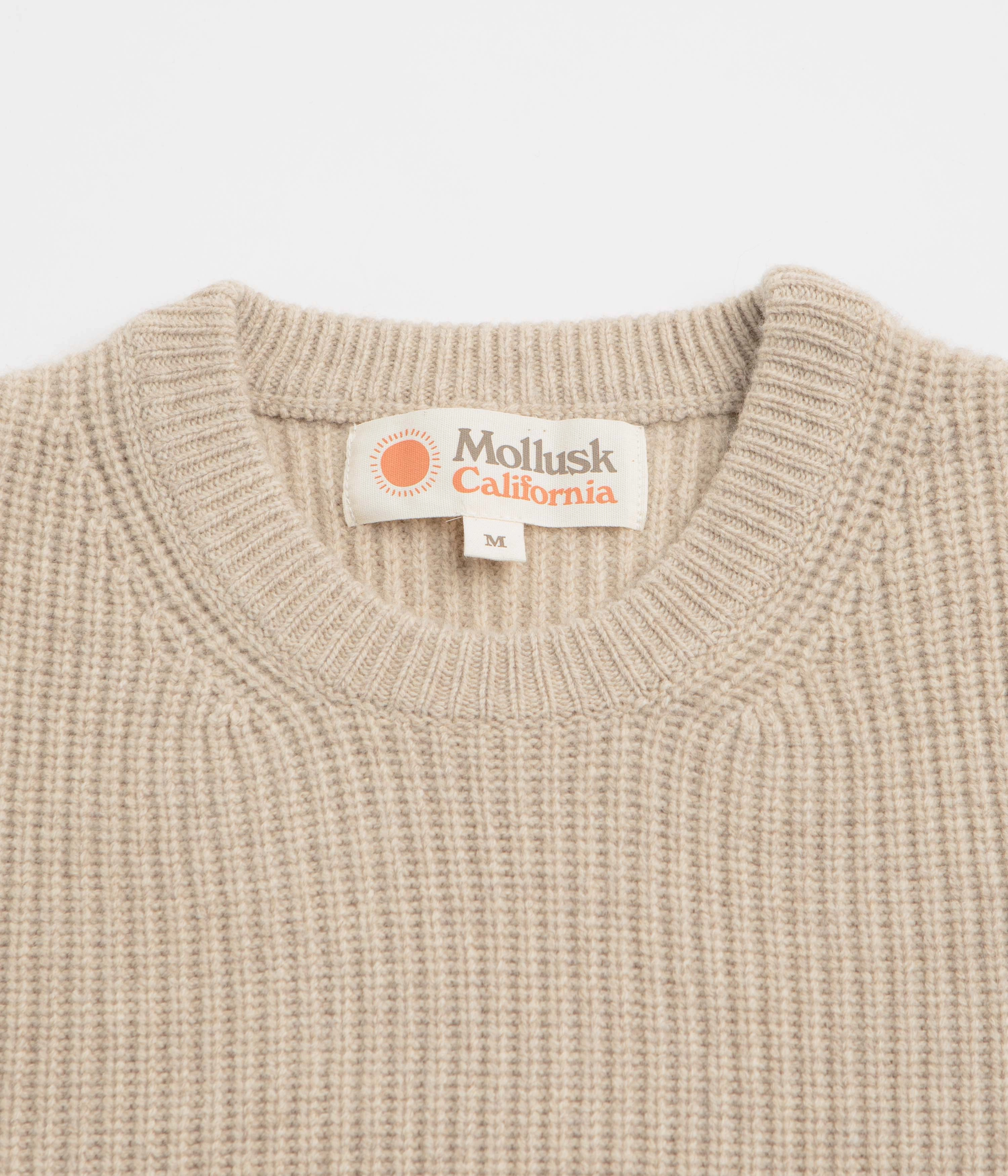 Ventilated Underarm Design Mollusk Merino Crewneck Sweatshirt - Linen