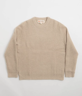 Cold-Weather Fashion Smart Look Mollusk Merino Crewneck Sweatshirt - Linen