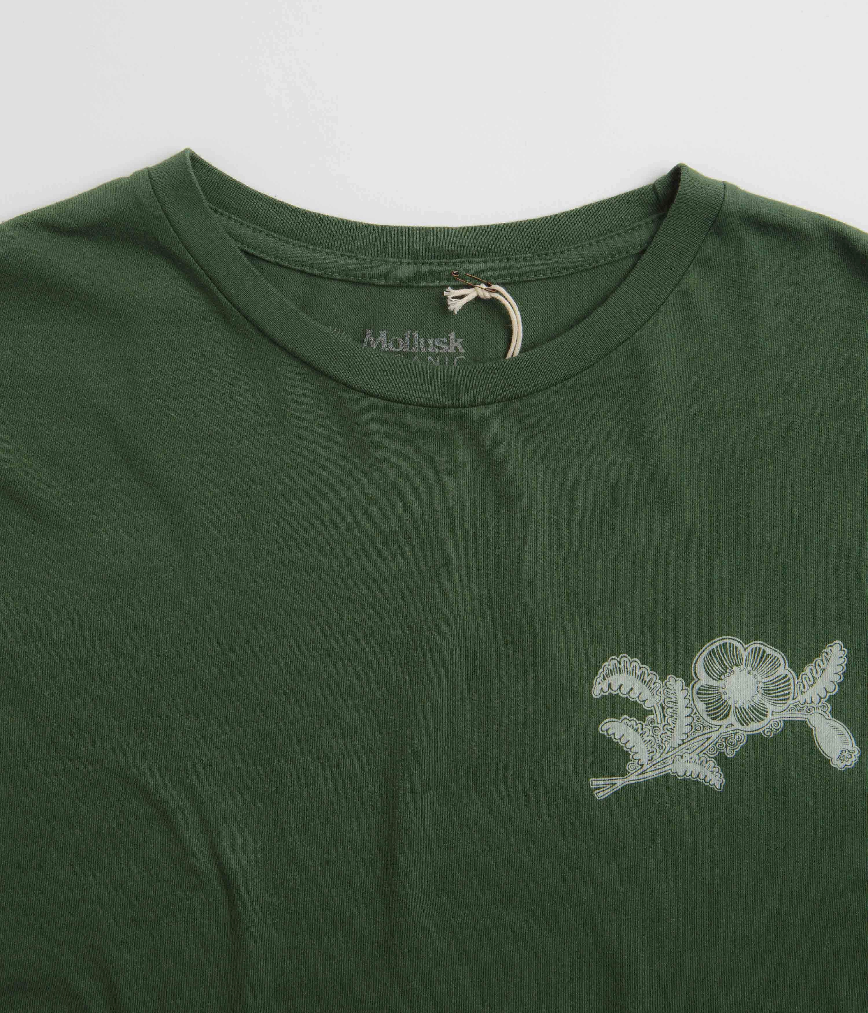 Mollusk Poppies T-Shirt - Schoolhouse Green Comfort and Ease UV Protective Fabric