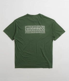 Mollusk Poppies T-Shirt - Schoolhouse Green Non Restrictive Silhouette Relaxed Design