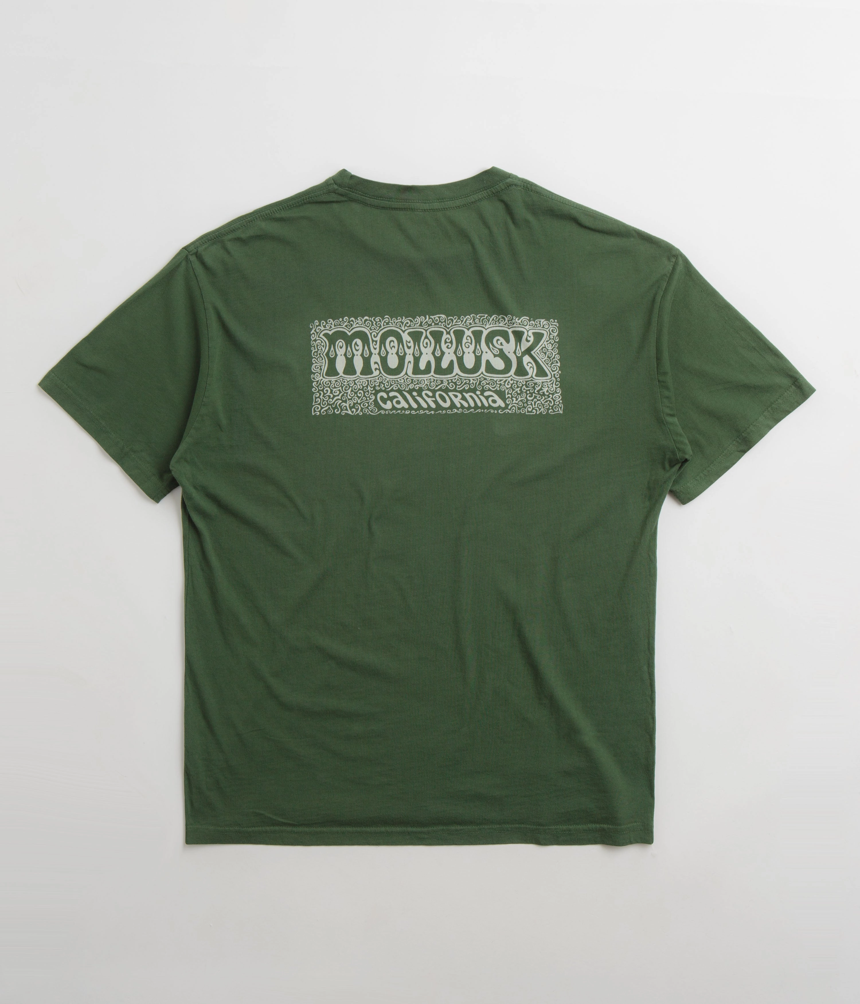 Mollusk Poppies T-Shirt - Schoolhouse Green Non Restrictive Silhouette Relaxed Design