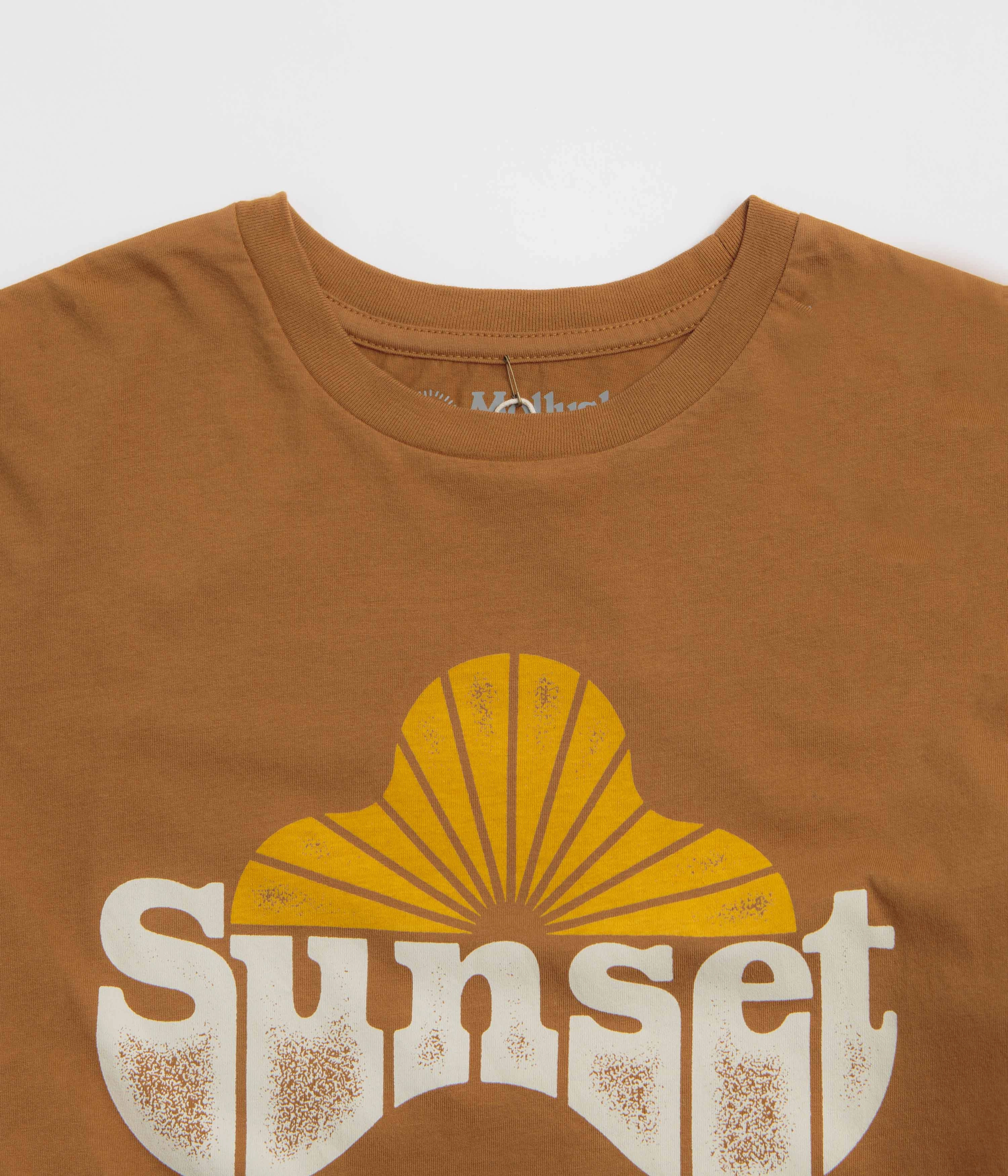No Slip Shoulder Design Mollusk Sunset T-Shirt - Almond