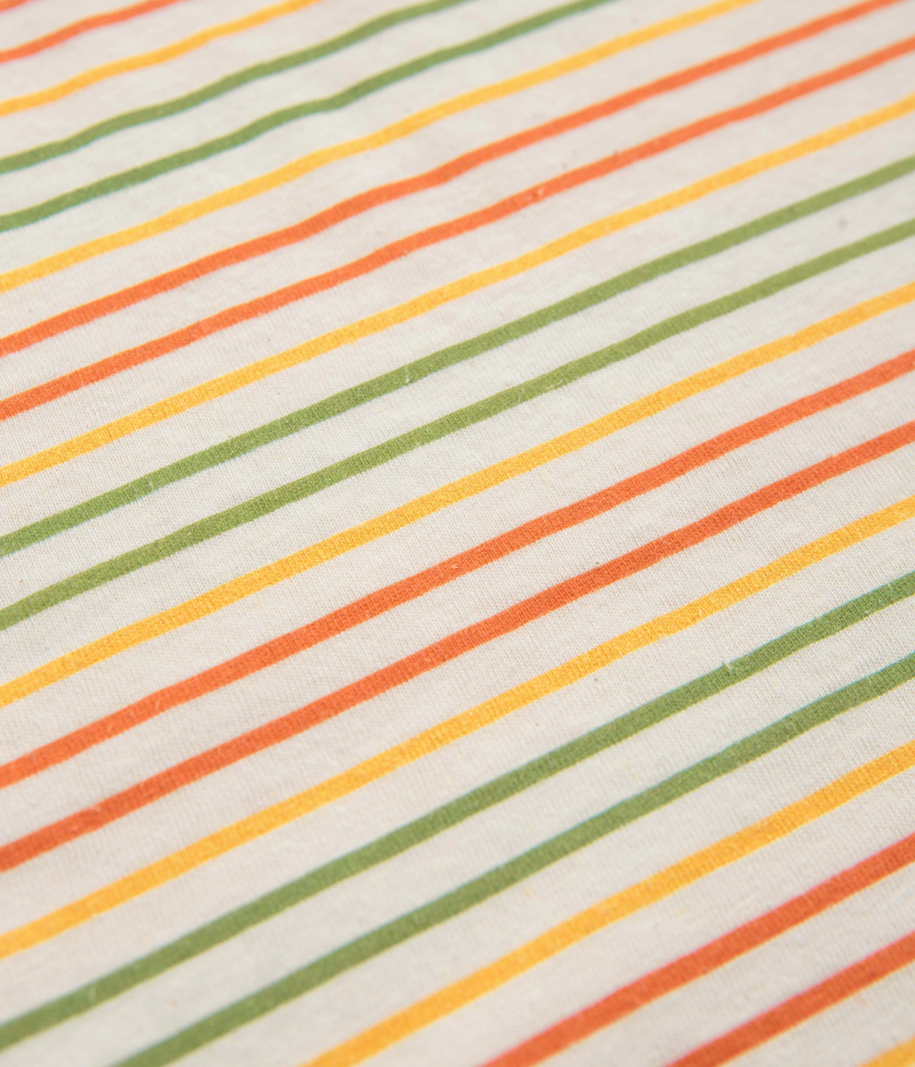 Mollusk Womens Ringer T-Shirt - Red / Gold / Green Stripe Durable Collar Construction