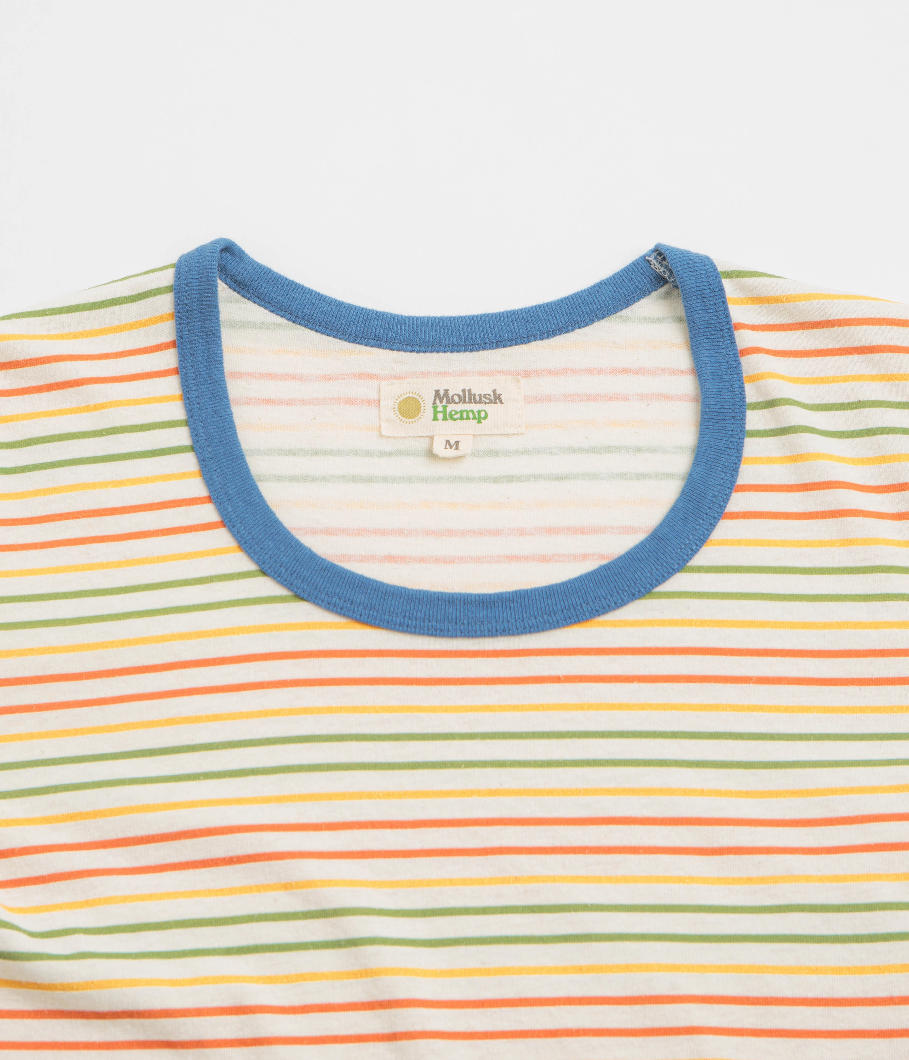 Weekend Ready Mollusk Womens Ringer T-Shirt - Red / Gold / Green Stripe