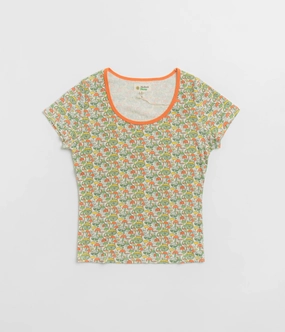 Layered Wear Mollusk Womens Scoop Ribsy T-Shirt - Green Mushroom