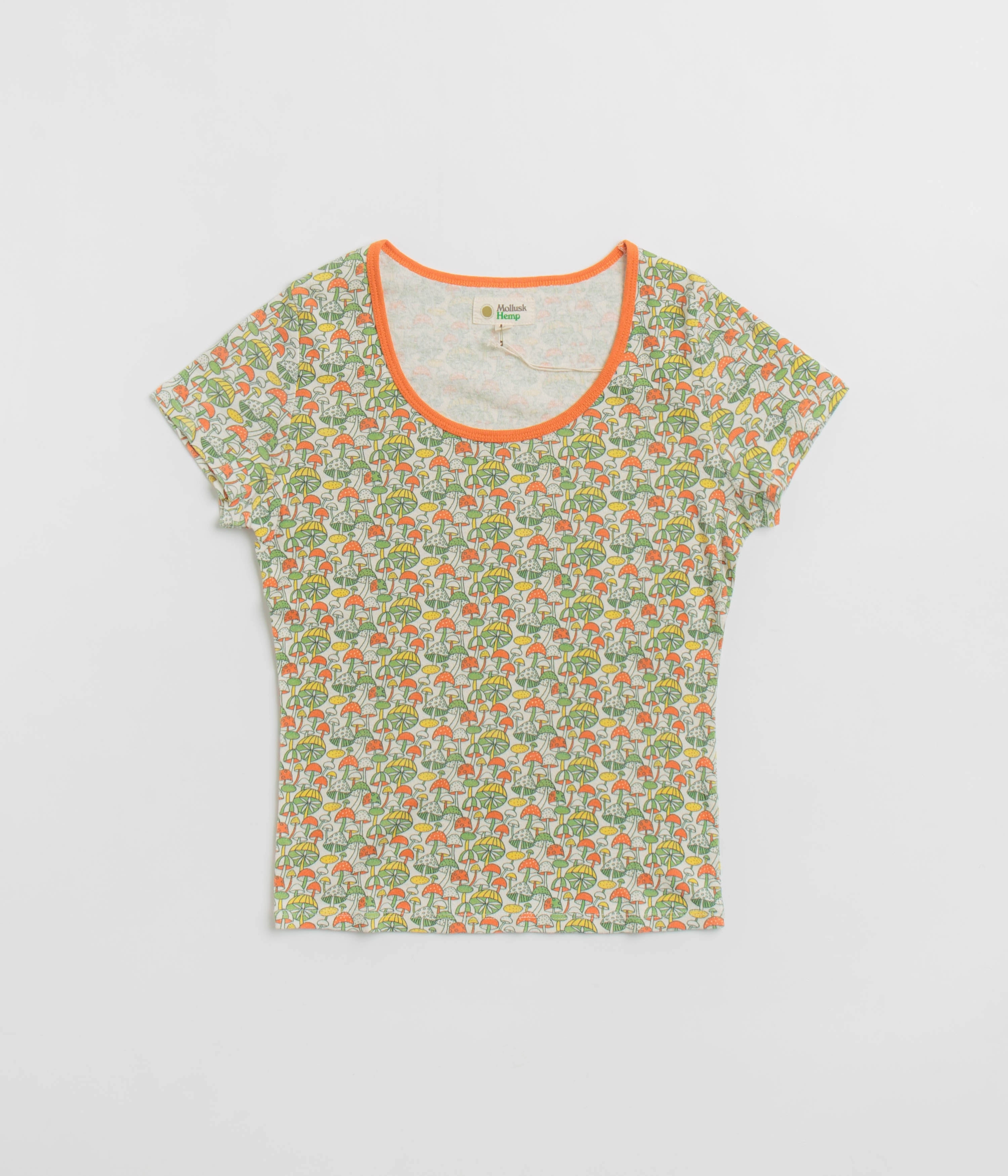 Layered Wear Mollusk Womens Scoop Ribsy T-Shirt - Green Mushroom