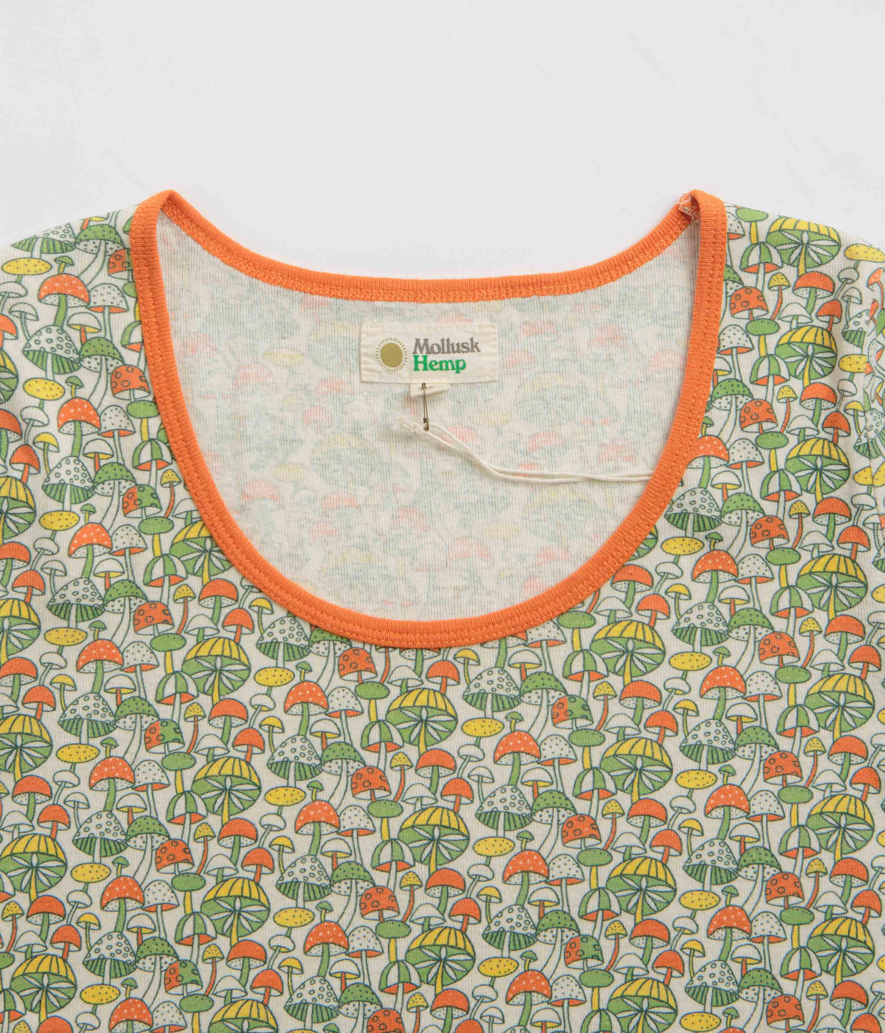 Simple Fit Mollusk Womens Scoop Ribsy T-Shirt - Green Mushroom