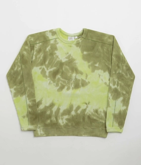 Micro Gauge Knitting Gramicci Waffle Crewneck Sweatshirt - Jade Tie Dye