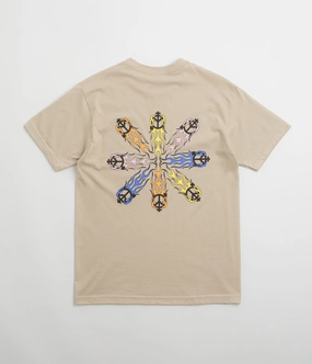Fashion Forward Sexhippies Flame Circle T-Shirt - Sand