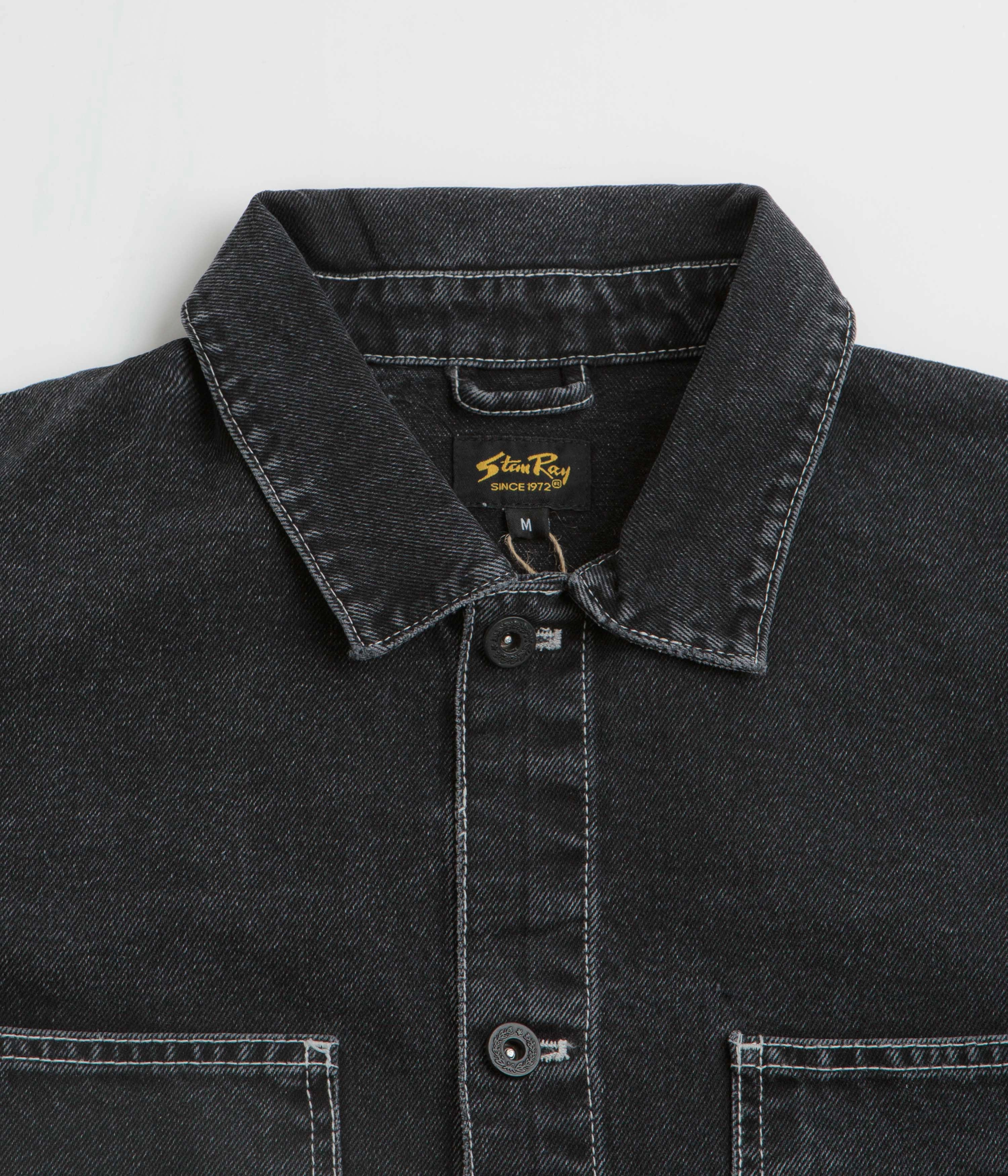 Stan Ray Coverall Jacket - Stonewashed Black Denim Laser Cut Vents