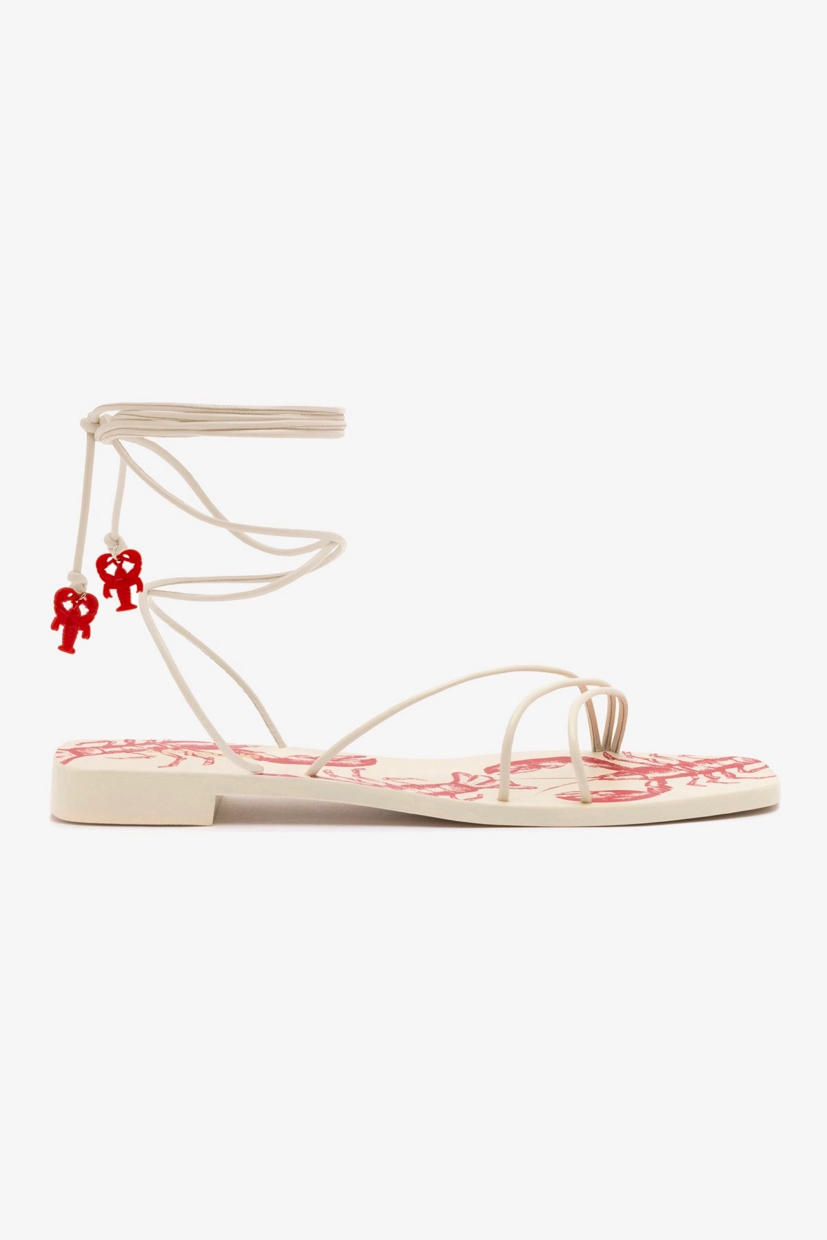 Hope Glow Nadia Flat Sandal In Ivory Leather