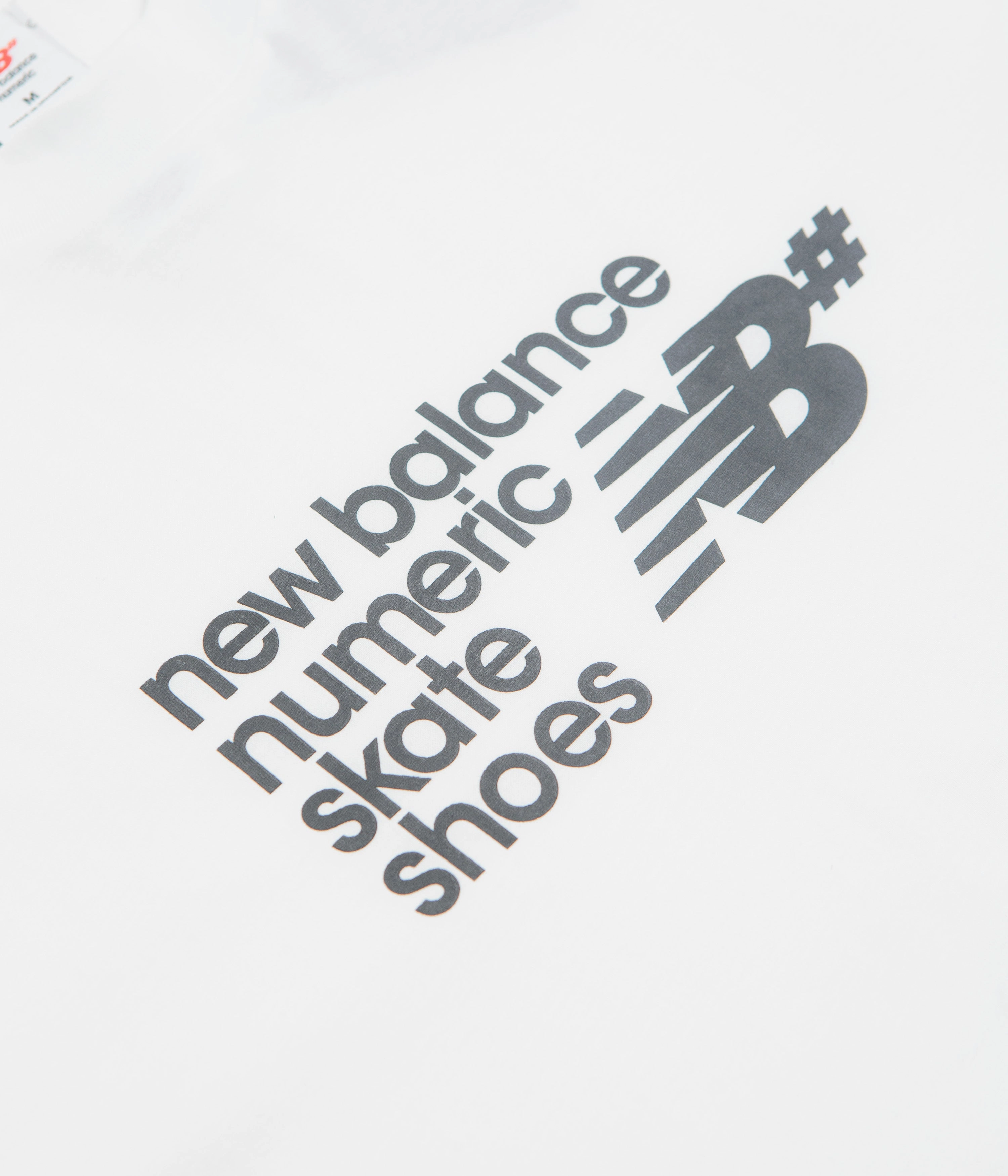 New Balance Numeric Stacked Graphic T-Shirt - White High Durability Weave Airflow Ventilation Design