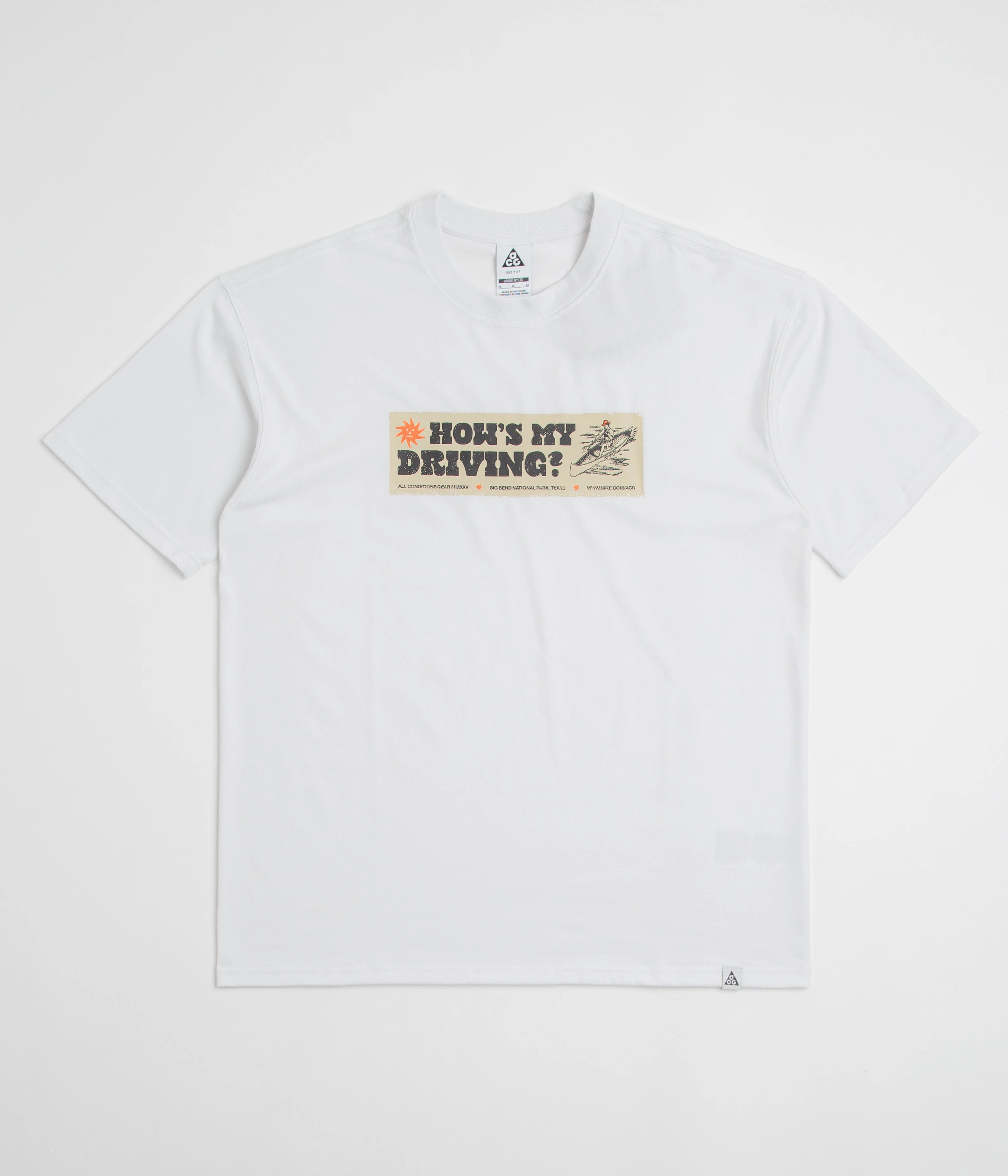 Casual Chic Wear Nike ACG Canoe Sticker T-Shirt - Summit White