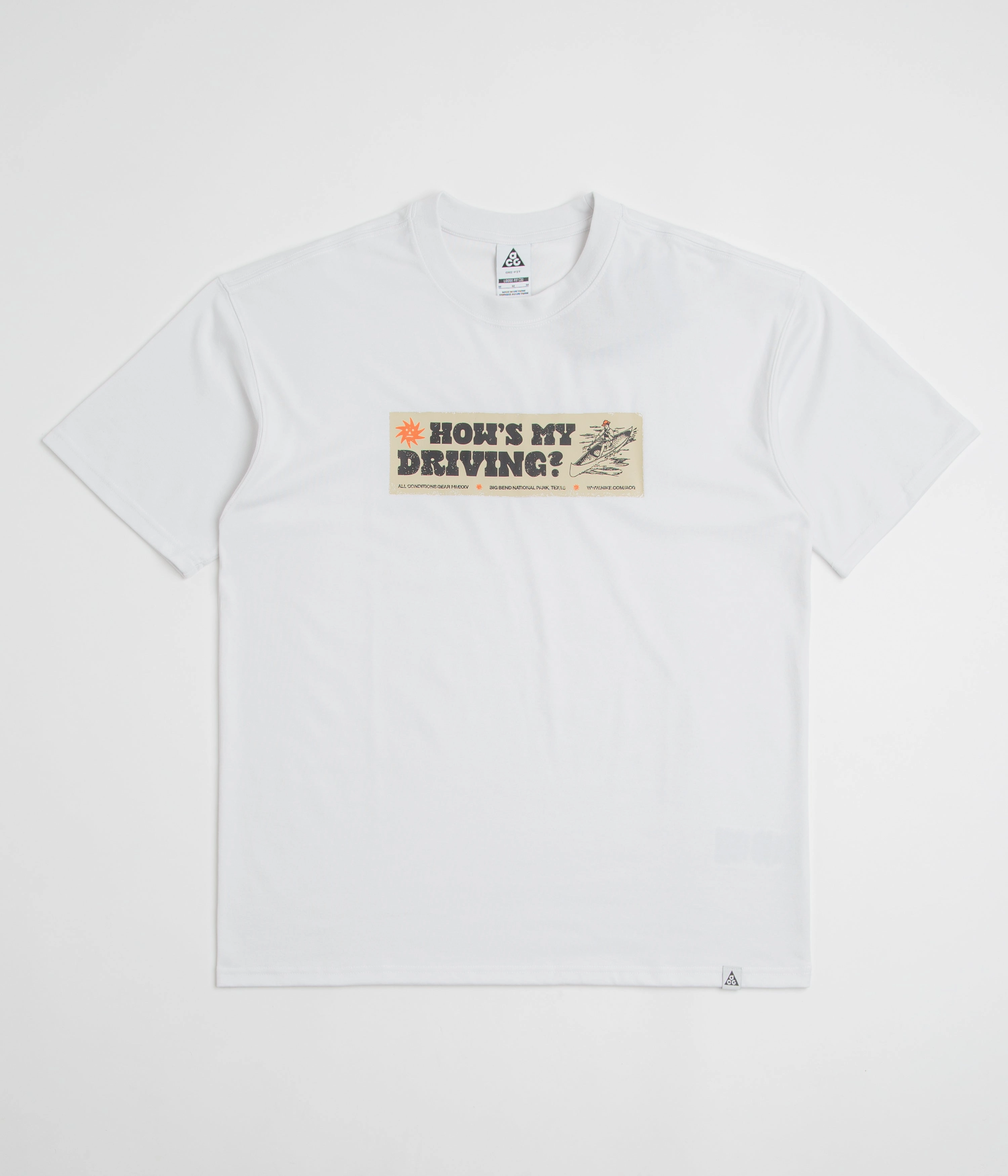 Christmas Comfort Style Nike ACG Canoe Sticker T-Shirt - Summit White