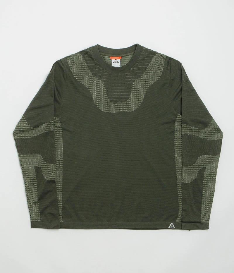 Hiking durability Summer Essential Nike ACG Delta River Long Sleeve T-Shirt - Sequoia / Barely Volt