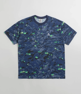Layered Collar Fashion Comfort Nike ACG Leafcutter T-Shirt - Midnight Navy