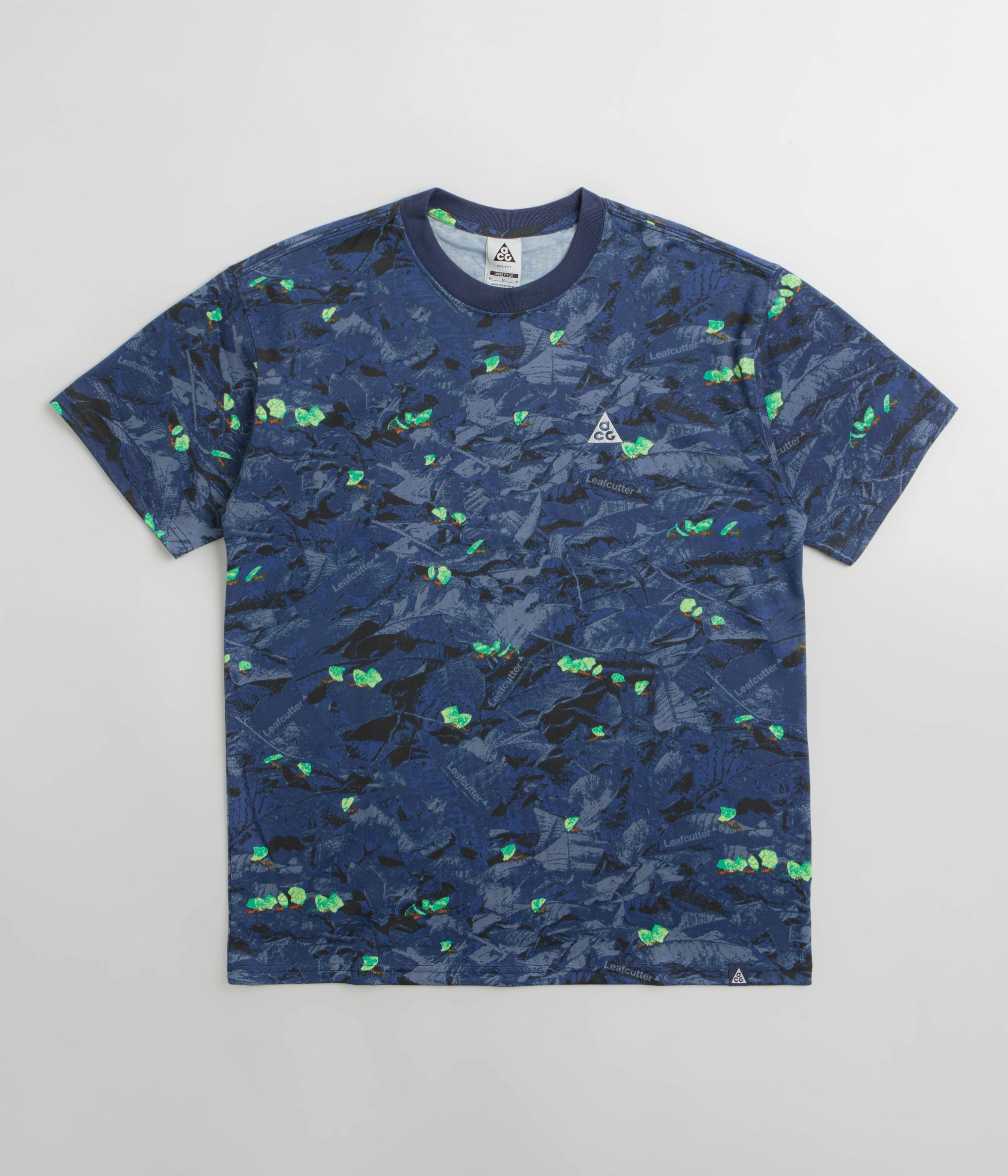 Layered Collar Fashion Comfort Nike ACG Leafcutter T-Shirt - Midnight Navy