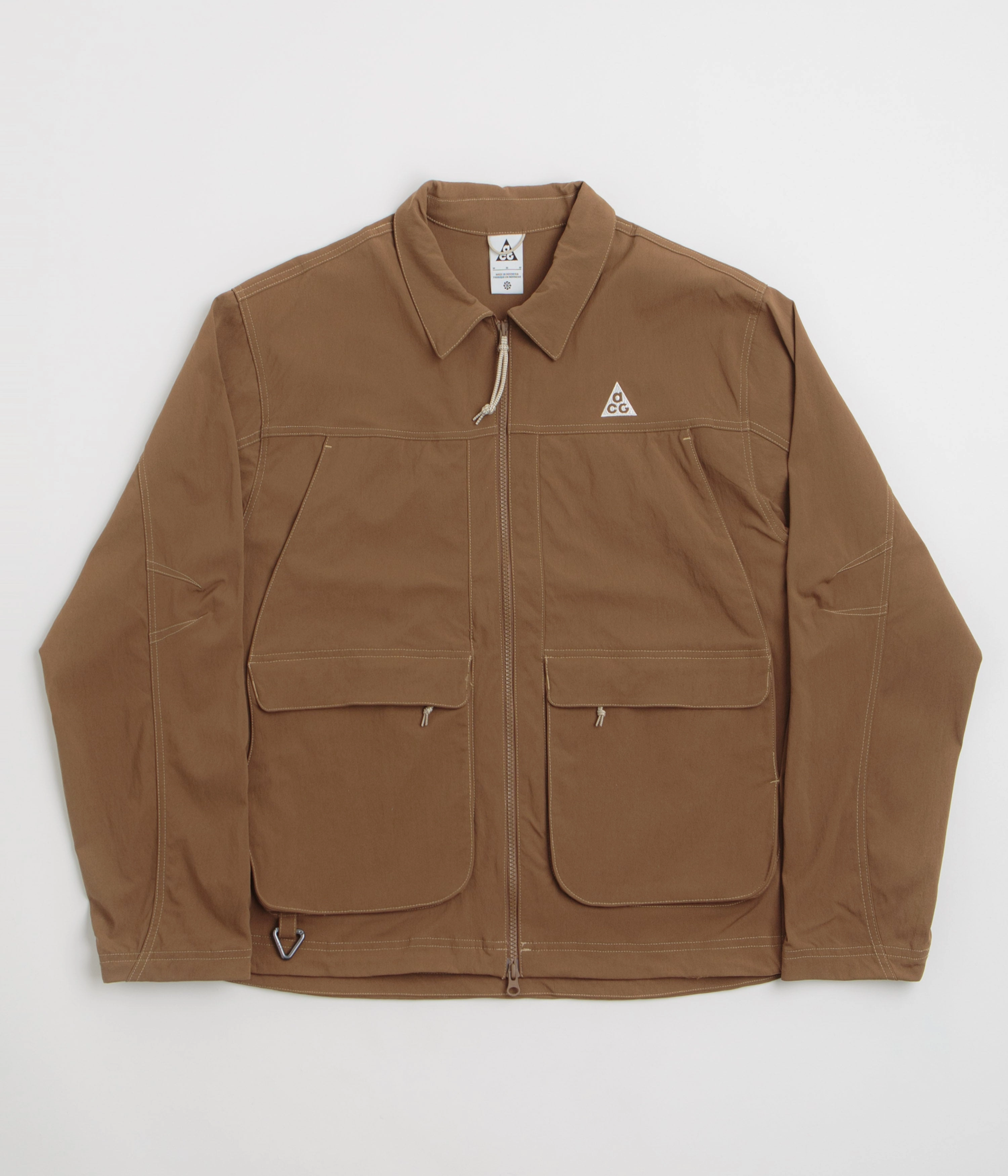 Nike ACG Smith Summit Jacket - Mosswood Brown / Light Khaki / Summit White Fashion Forward Layer Chill Weather