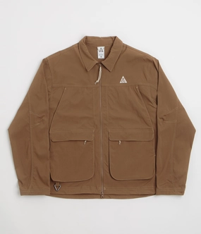 Nike ACG Smith Summit Jacket - Mosswood Brown / Light Khaki / Summit White Fashion Forward Layer Chill Weather