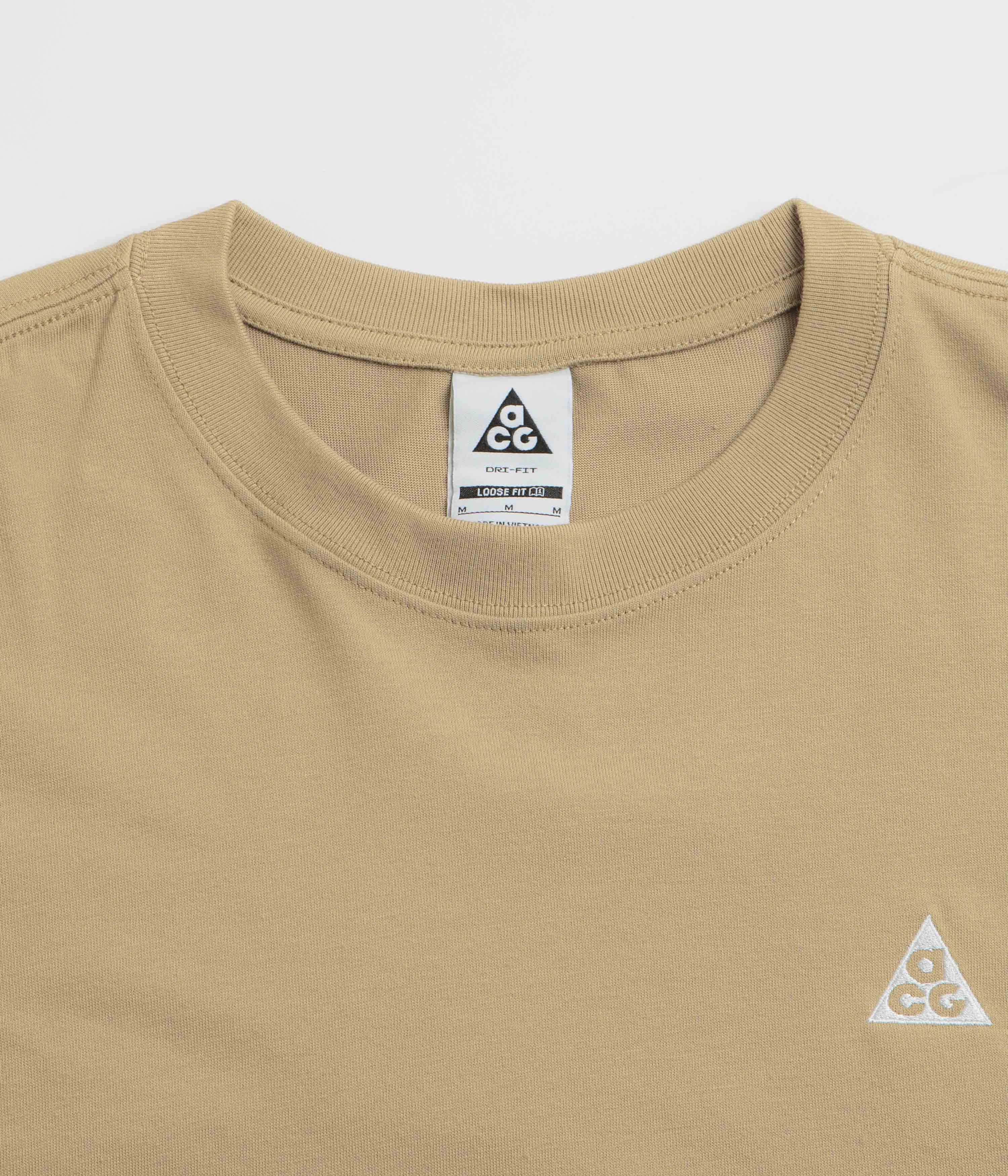Nike ACG Tri Logo T-Shirt - Parachute Beige Micro Perforated Fabric