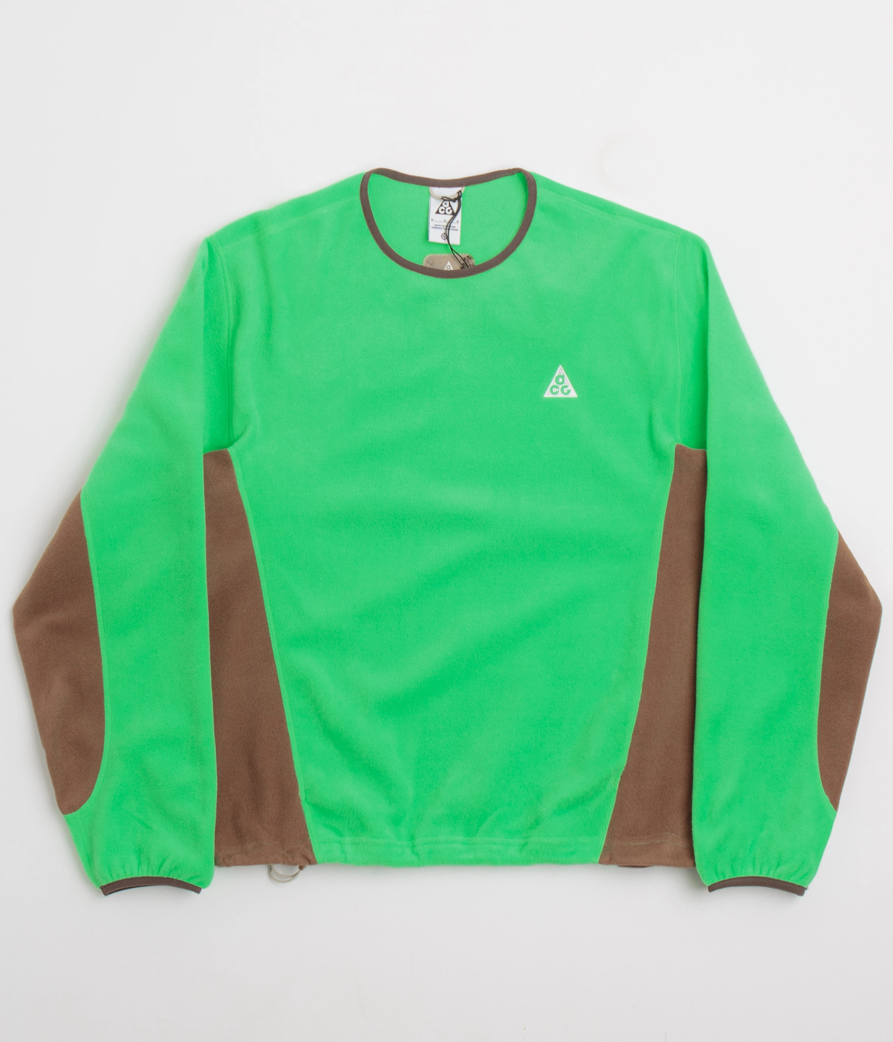 Cozy Knit Design Cozy Wear Nike ACG Wolf Tree Crewneck Sweatshirt  - Green Shock / Mosswood Brown / Summit White