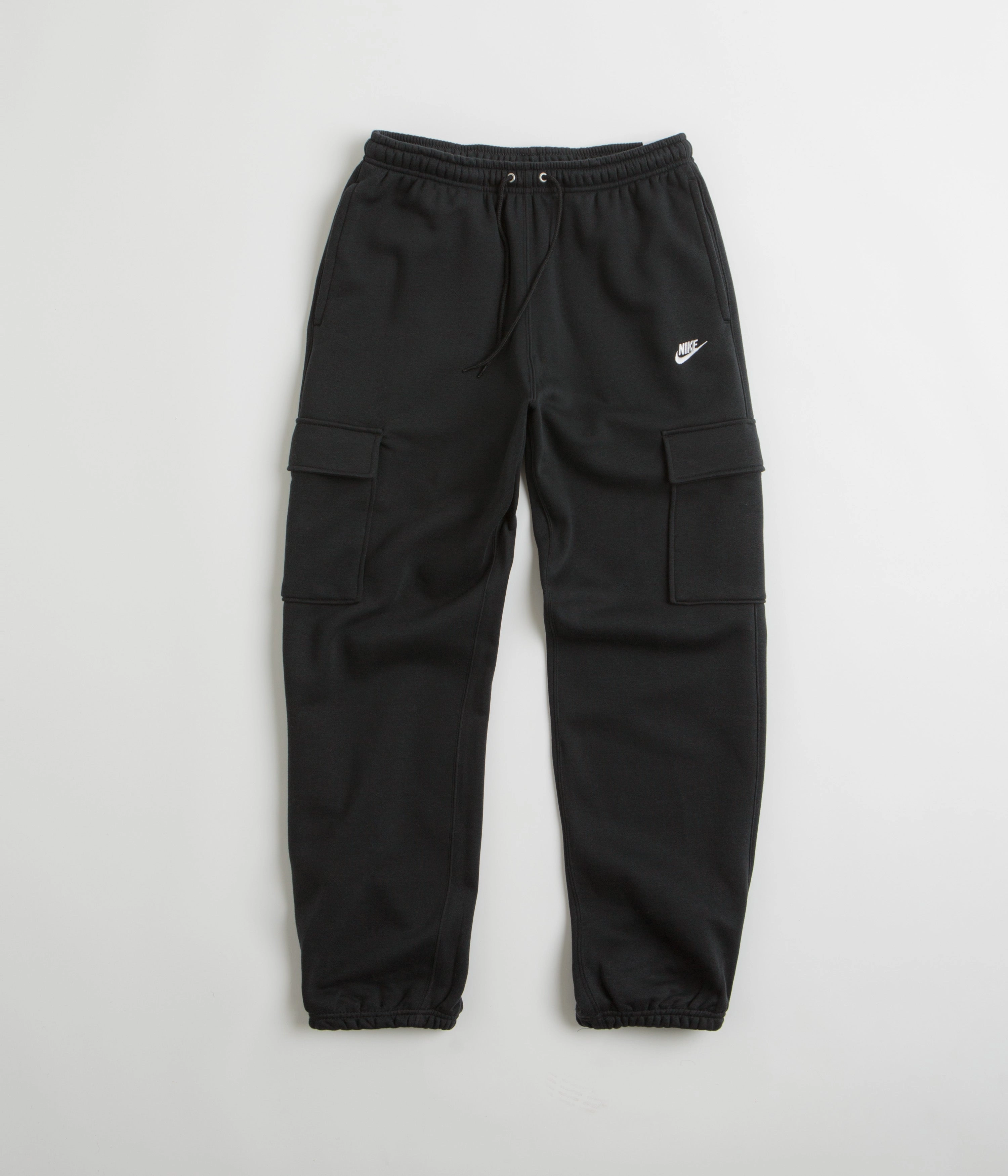 Wide fit Roll-up style Nike Club Cargo Pants - Black / Black / White
