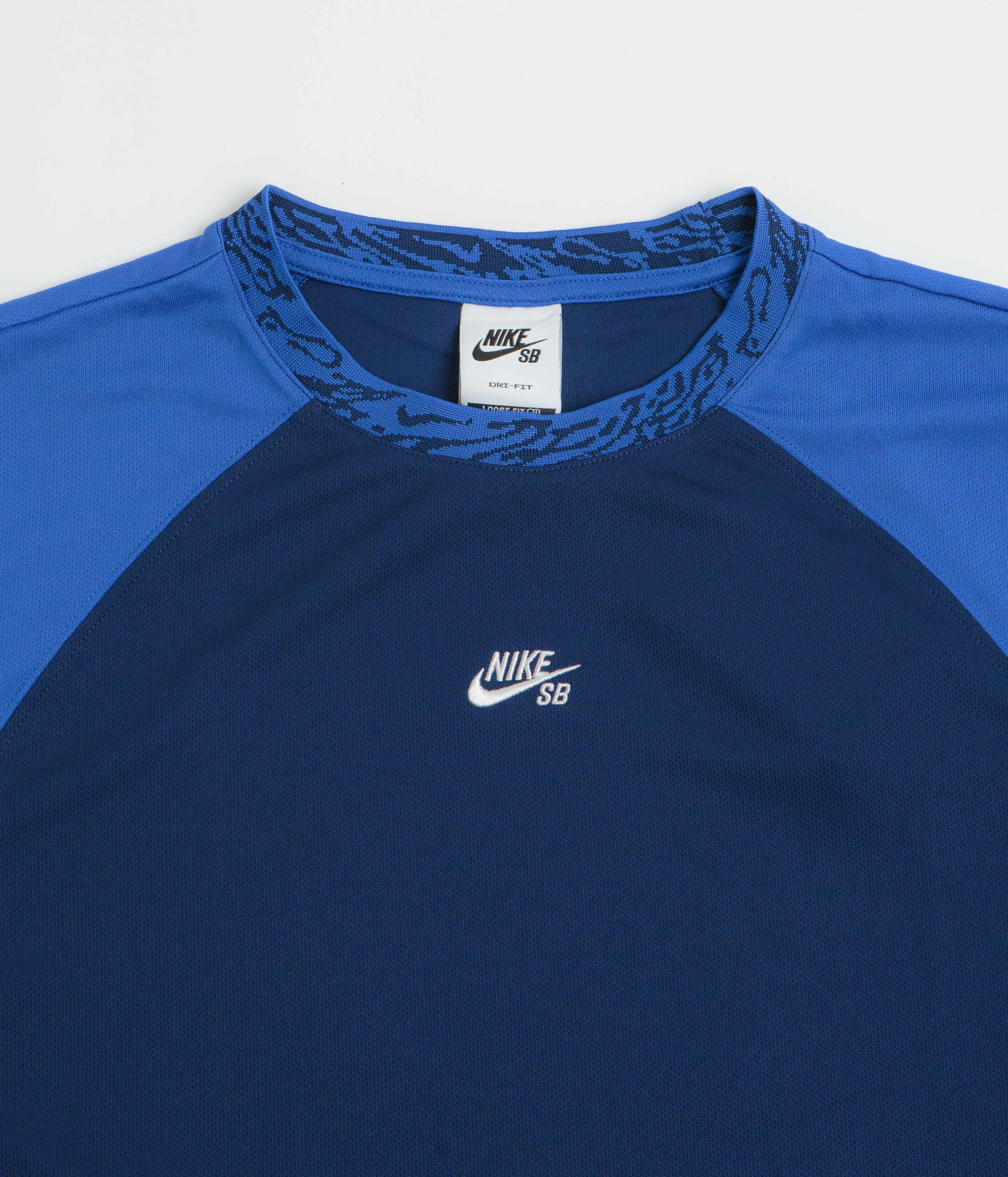 Urban Fashion Look Comfy Wear Nike SB Knit Jersey - Blue Void / Game Royal / White