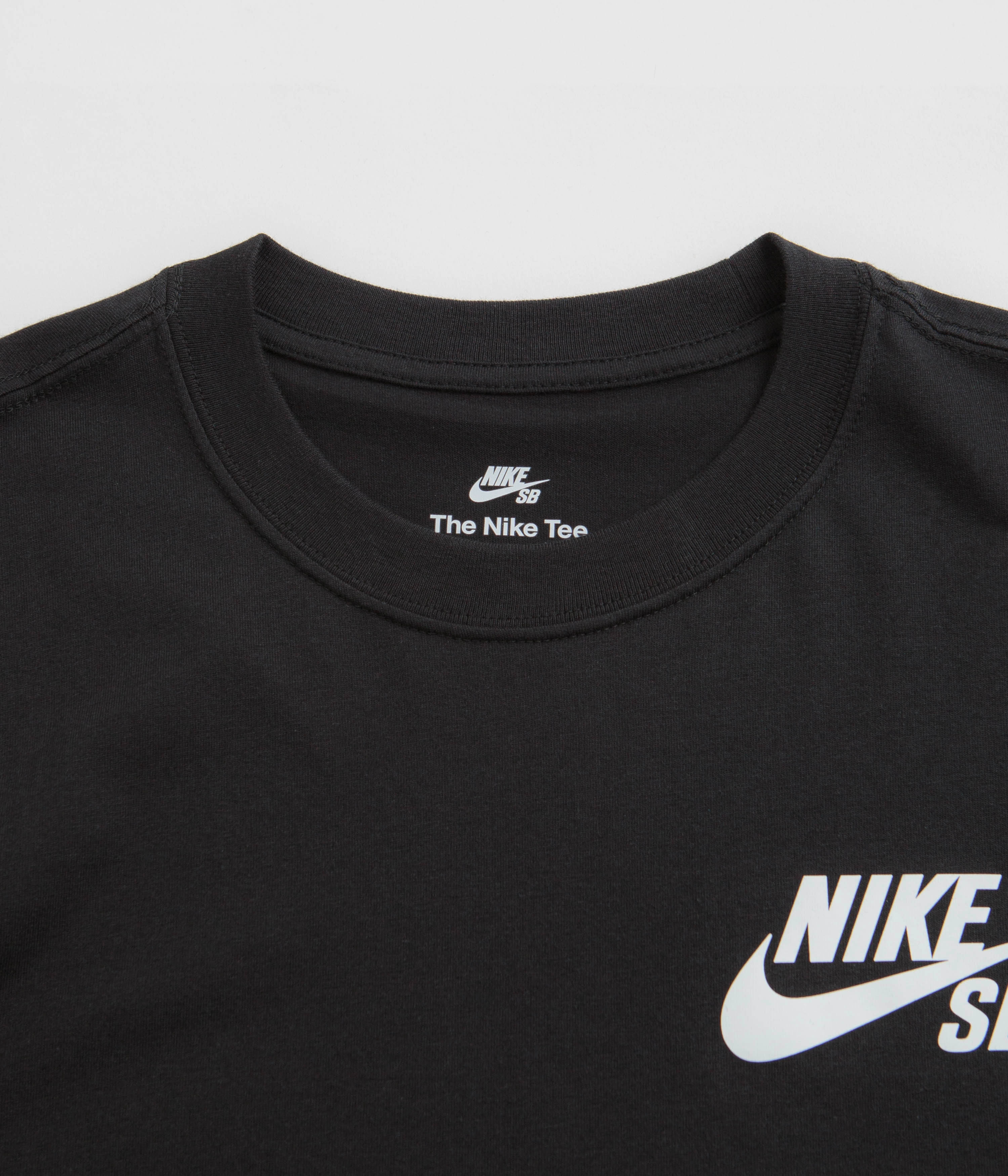 Long Sleeve Nike SB Logo T-Shirt - Black / Black / White