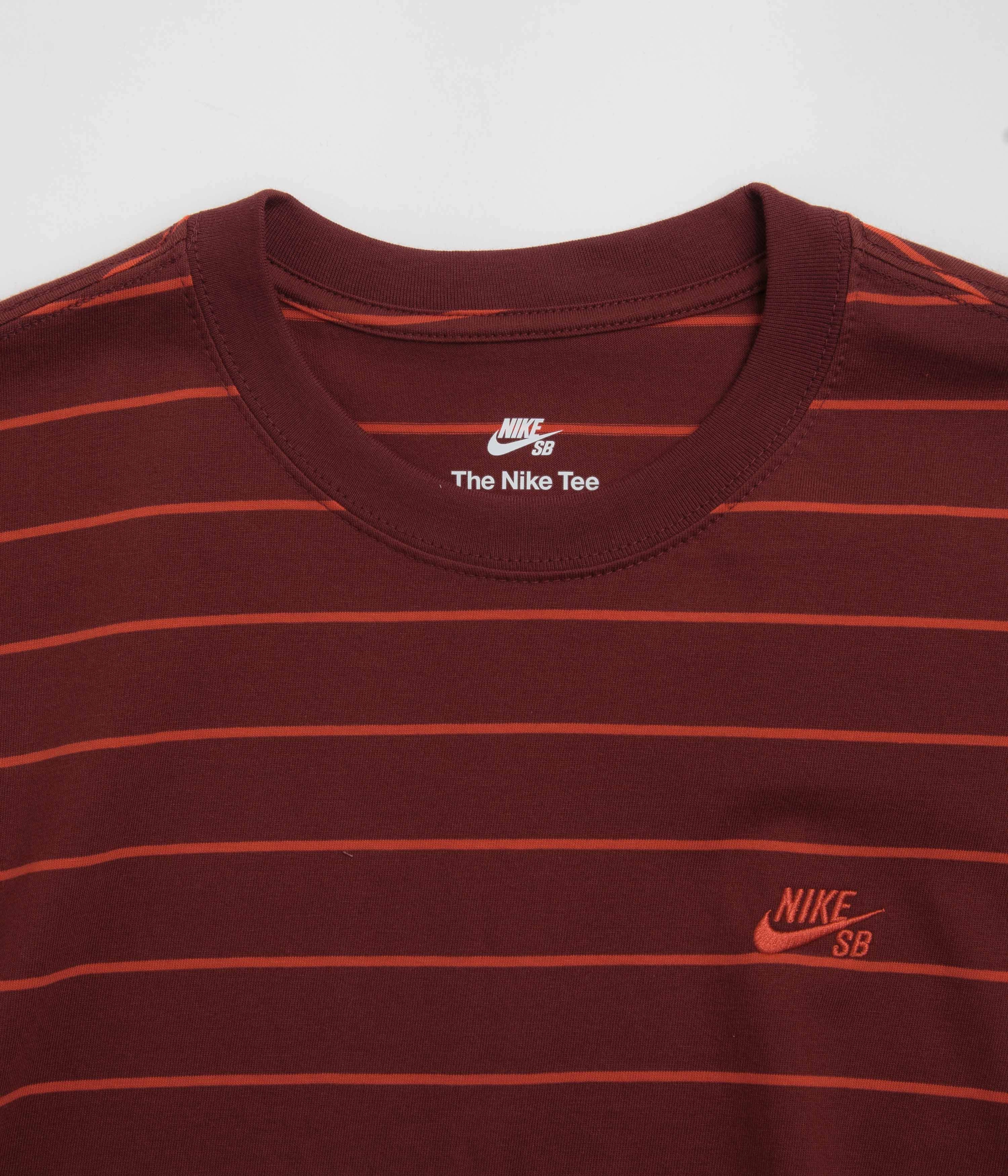 Popular Perfect For Relaxing Nike SB Striped T-Shirt - Dark Team Red