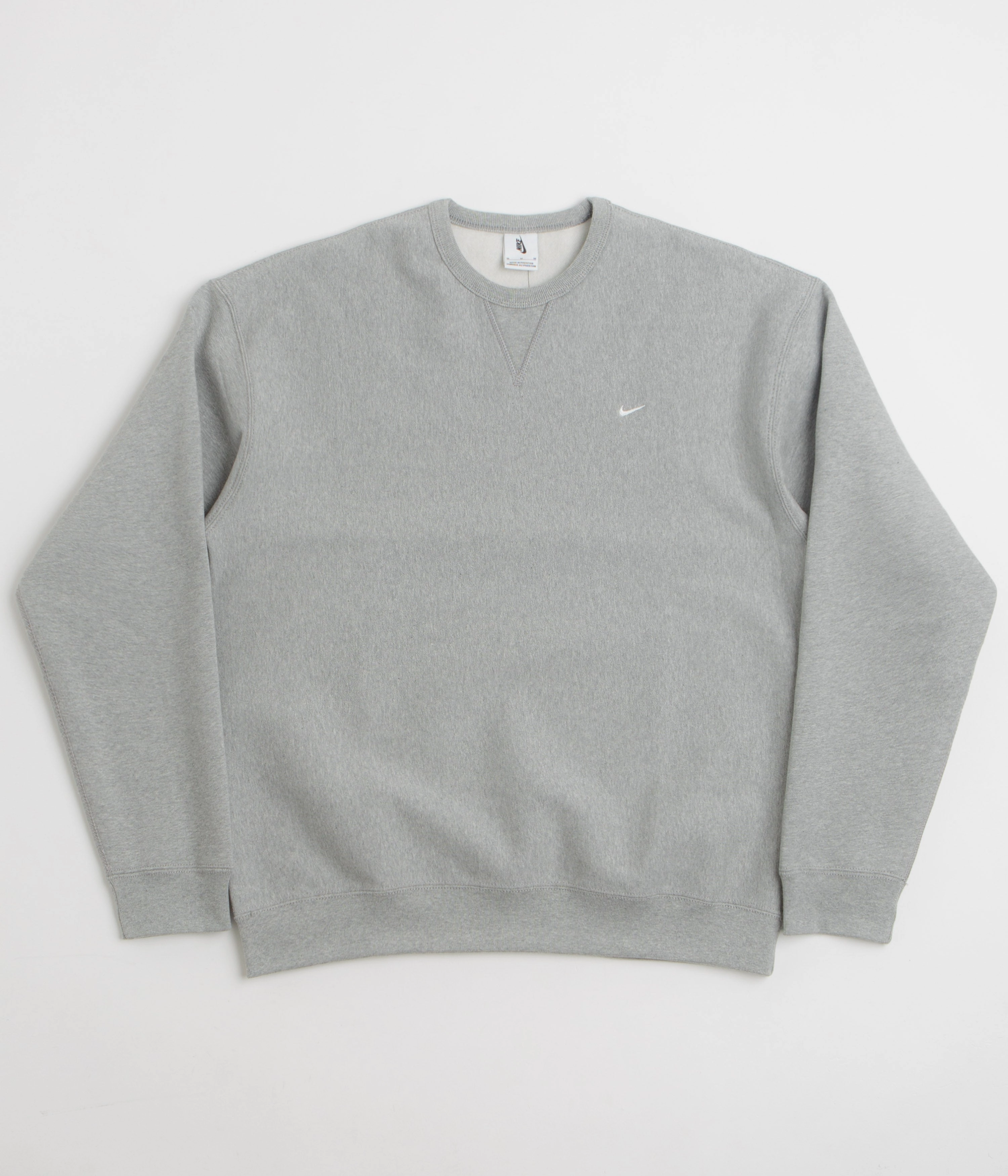 Casual Essentials Nike Solo Swoosh Crewneck Sweatshirt - Dark Grey Heather / White / White