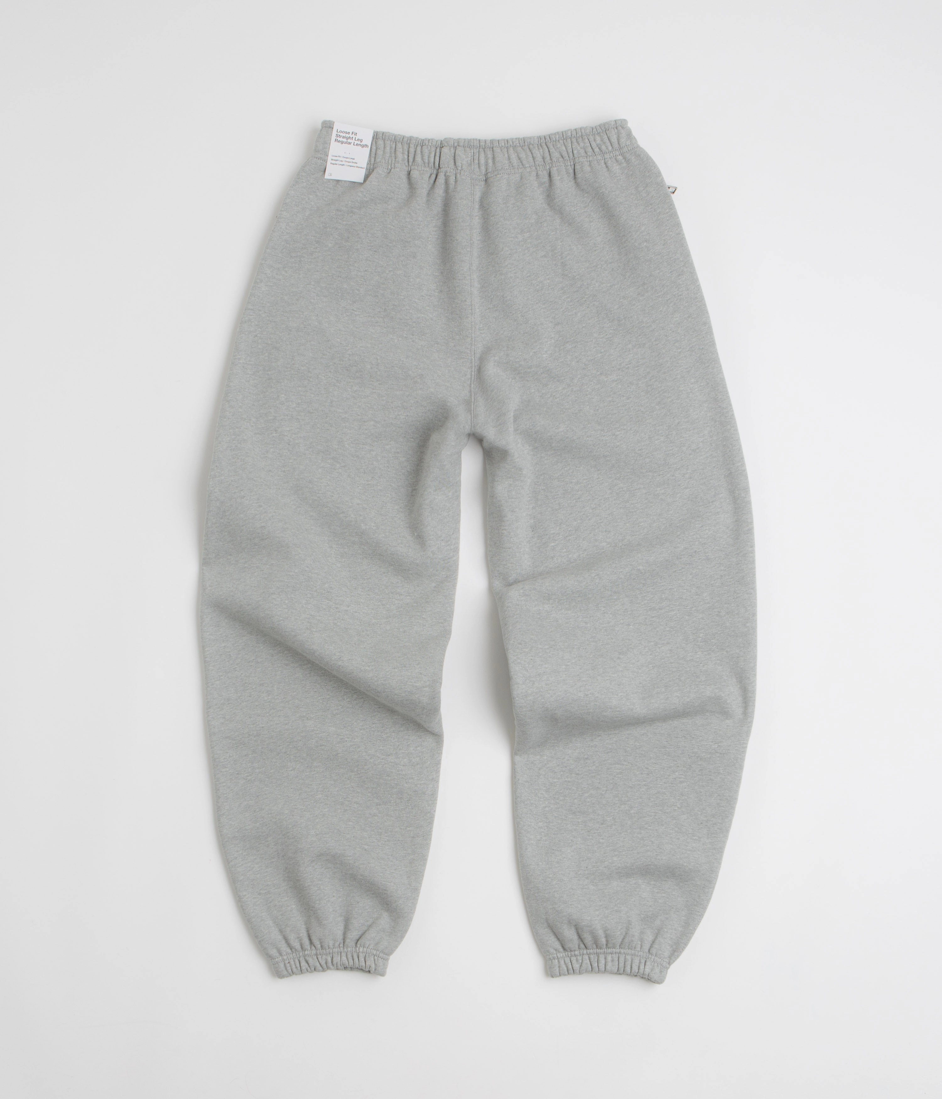 high waisted Nike Solo Swoosh Cuffed Sweatpants - Dark Grey Heather / Light Smoke Grey / White