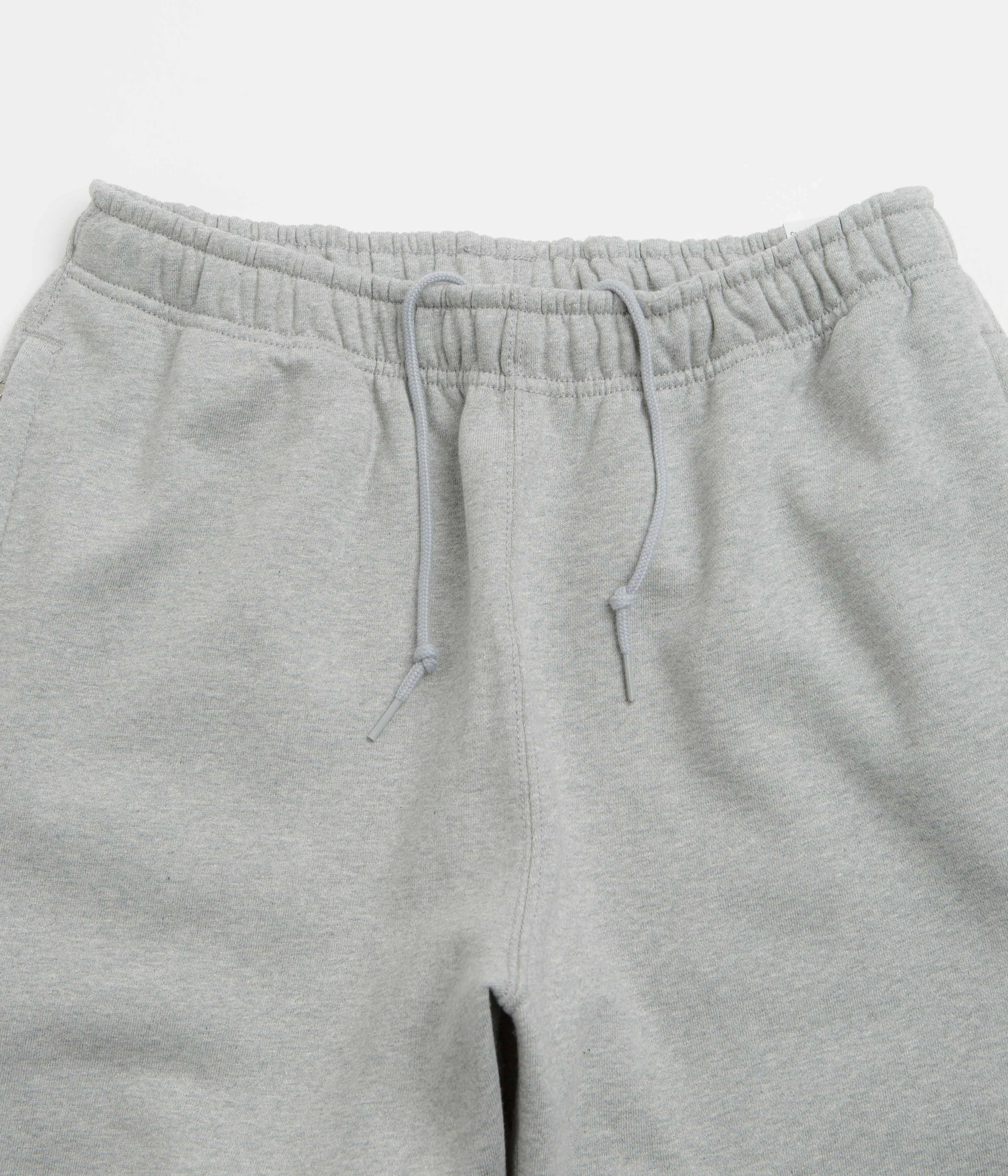 Casual Appeal Nike Solo Swoosh Cuffed Sweatpants - Dark Grey Heather / Light Smoke Grey / White