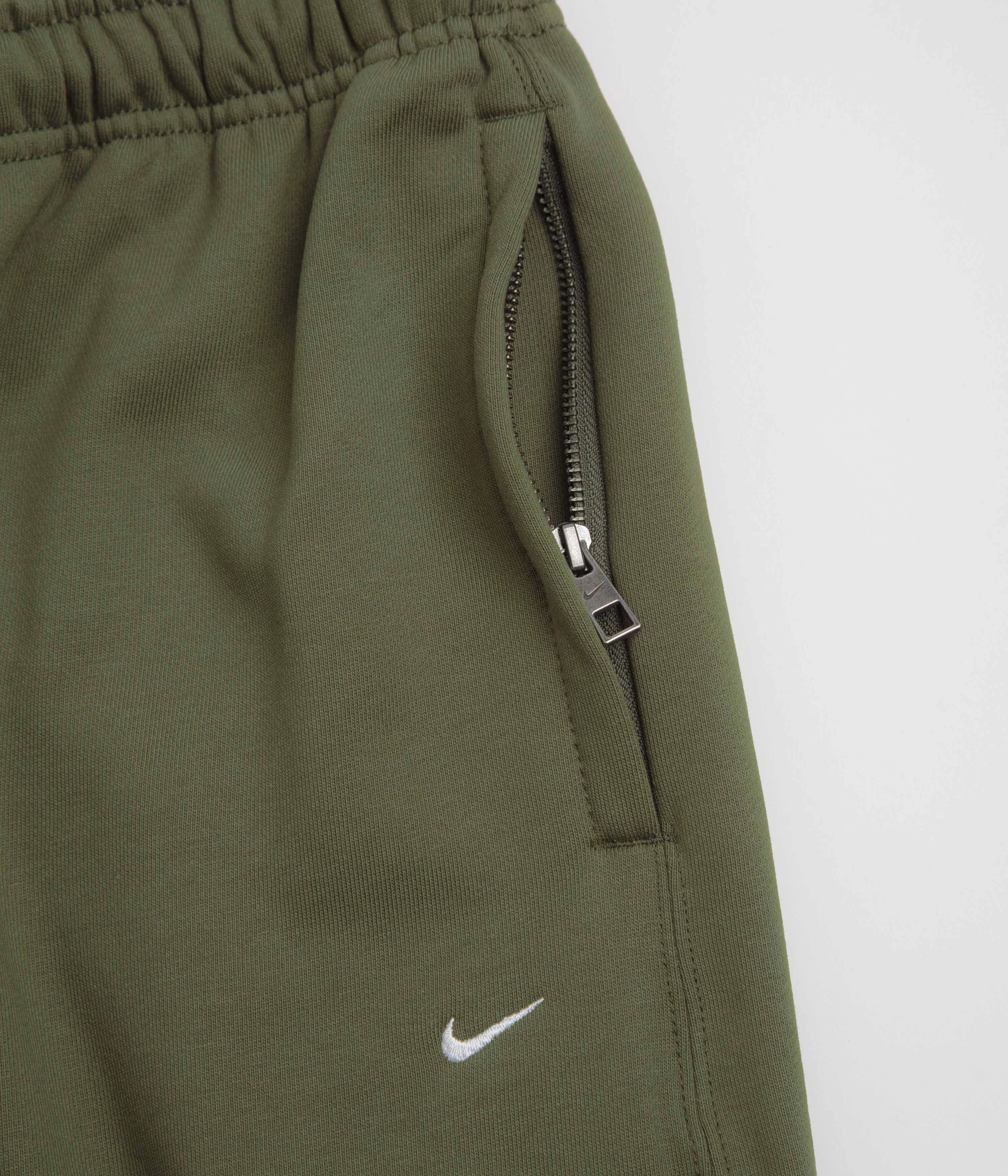 Durable Construction high waisted Nike Solo Swoosh Cuffed Sweatpants - Medium Olive / Medium Olive / White