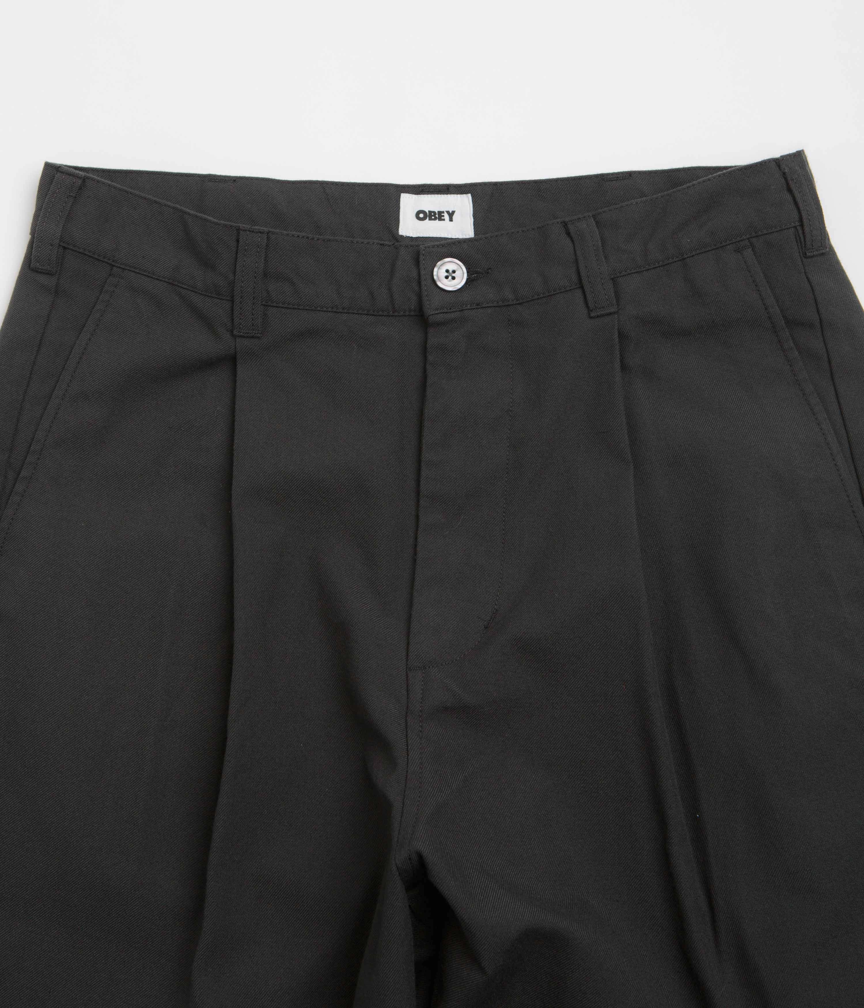 Recycled fibers Obey Oliver Pleated Pants - Pirate Black