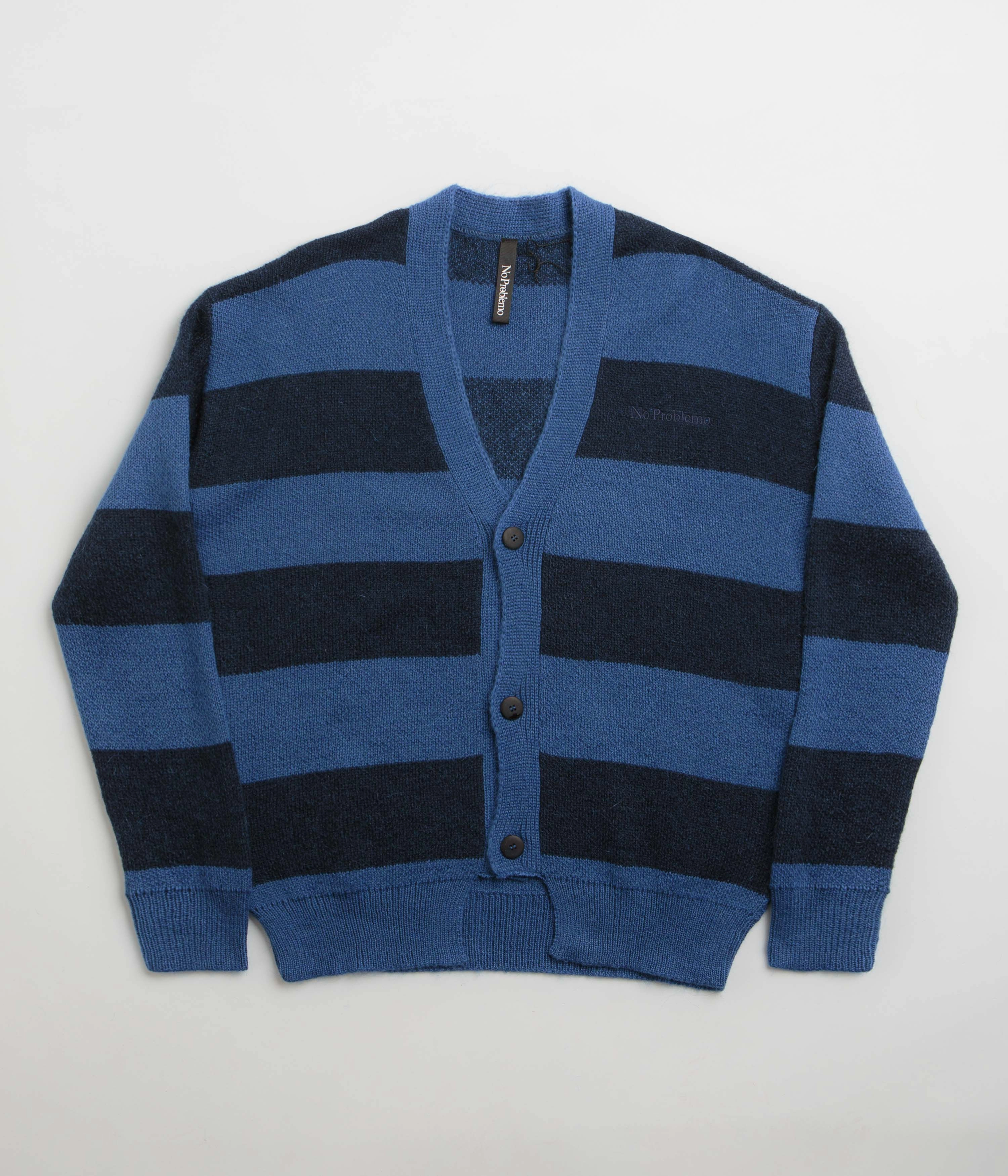 No Problemo Striped Mohair Oversized Cardigan - Blue Multi Perfect Comfort
