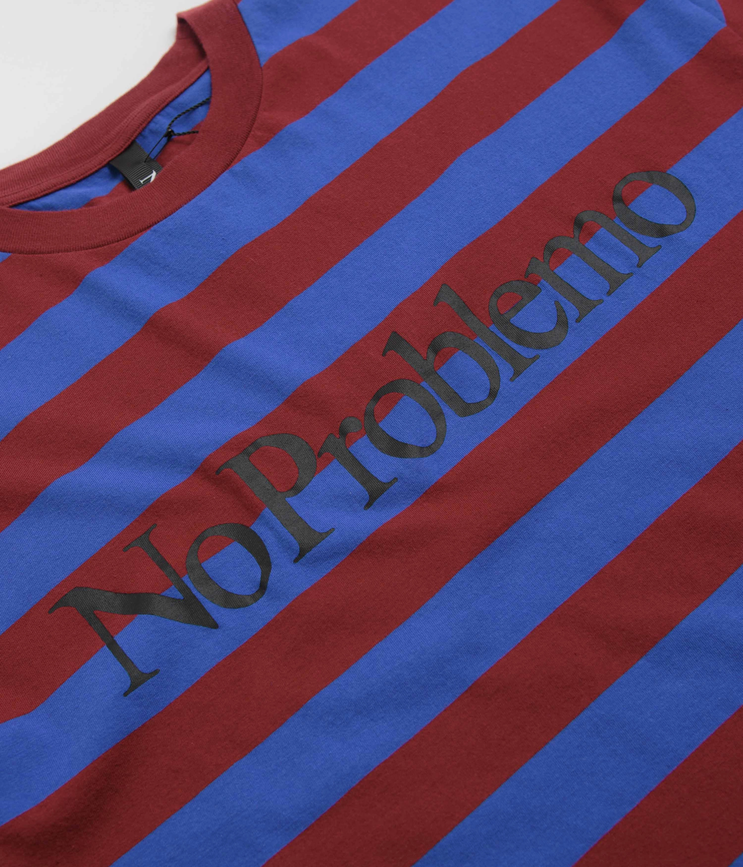 No Problemo Striped T-Shirt - Burgundy Multi Trendy Piece Casual Style Wear