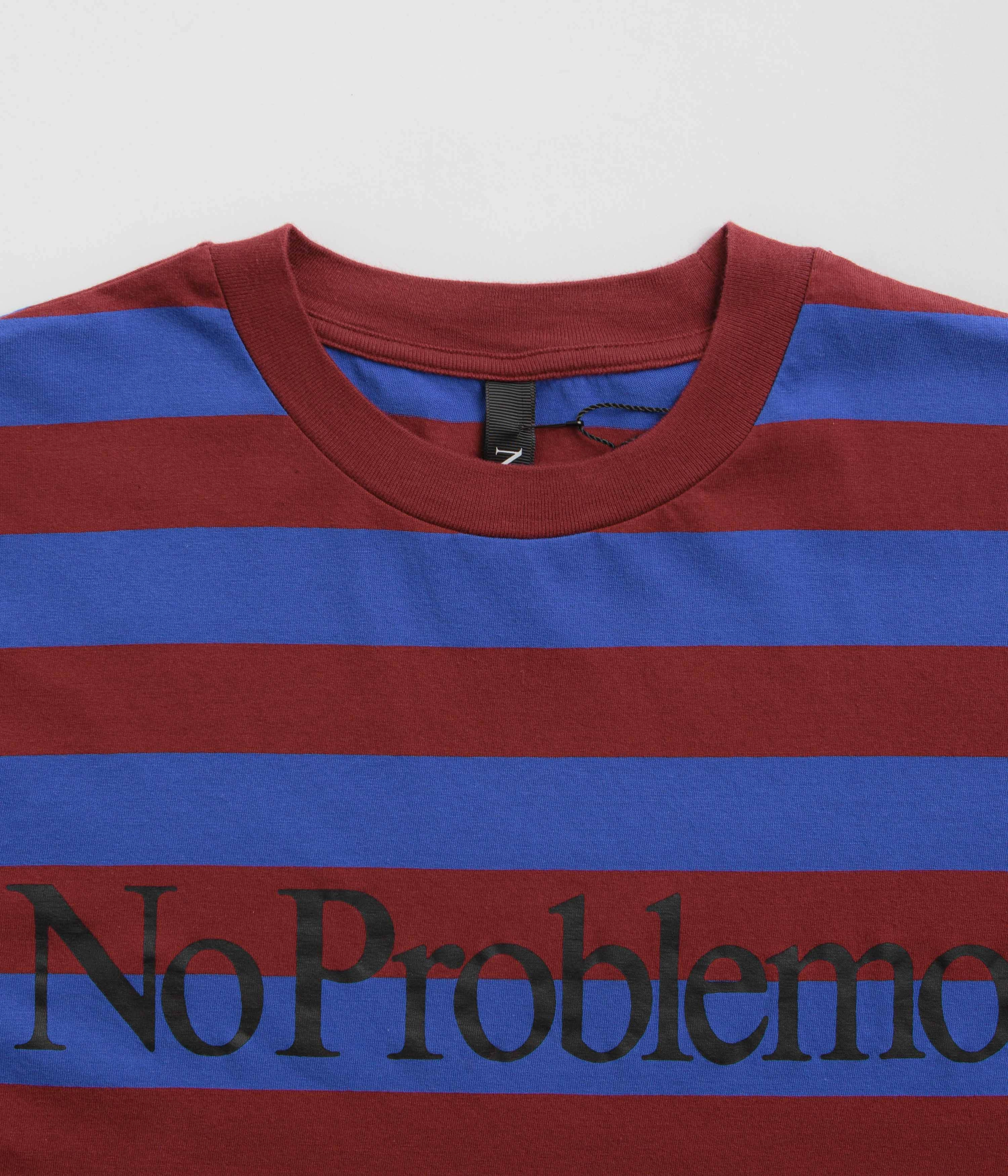 No Problemo Striped T-Shirt - Burgundy Multi Sports Apparel Lightweight Feel