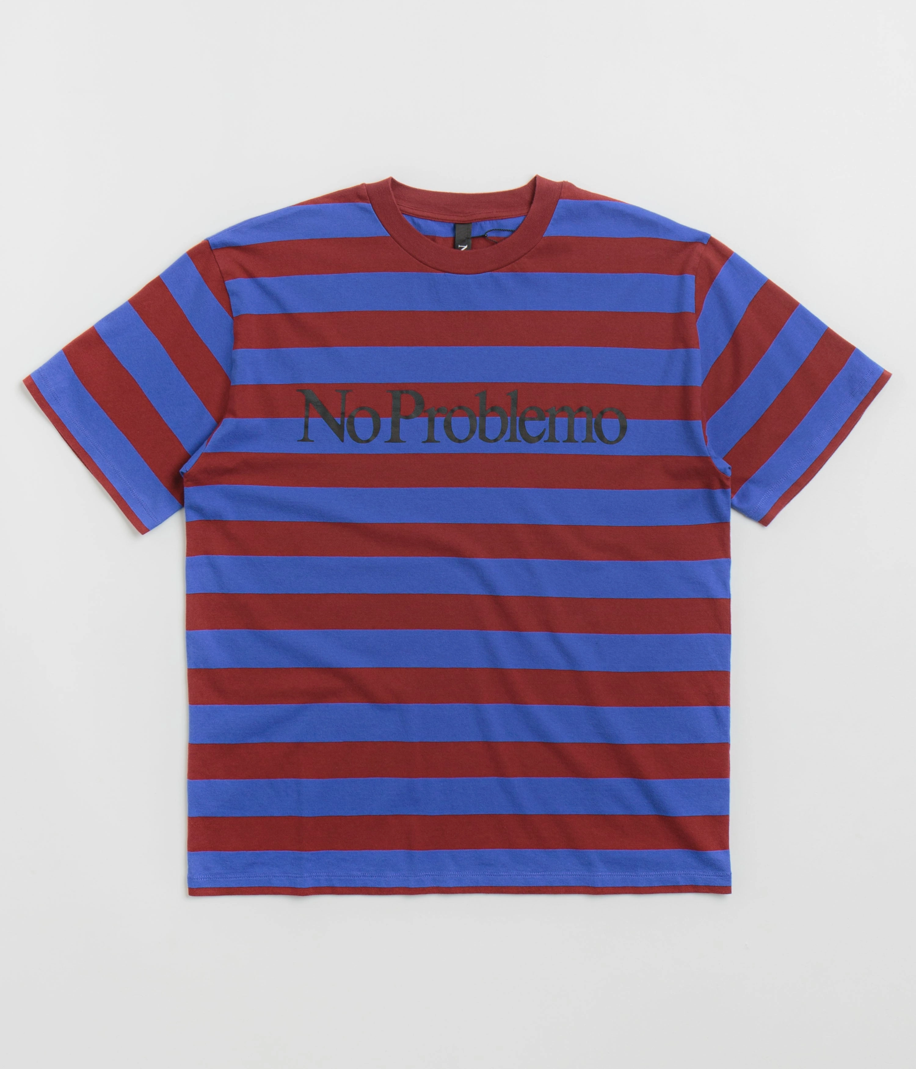 No Problemo Striped T-Shirt - Burgundy Multi Anti Bacterial Treatment Best Seller