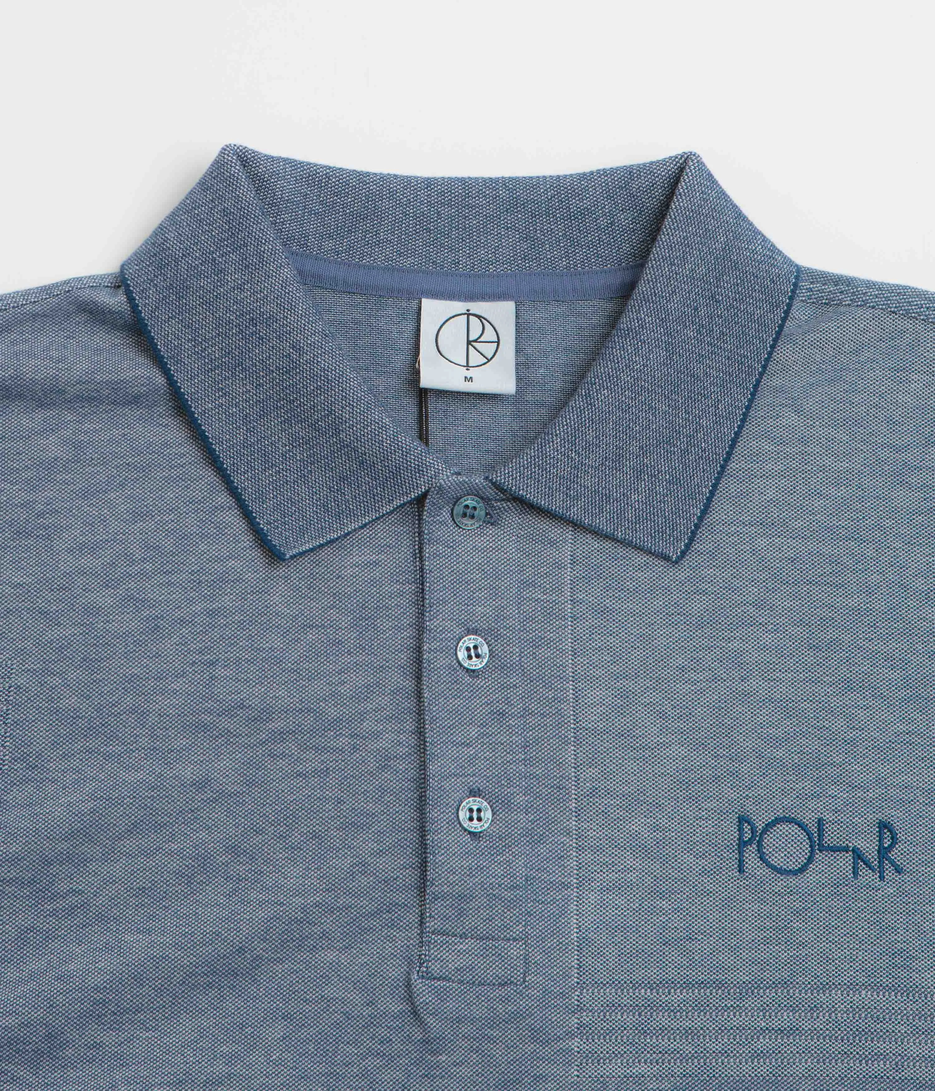 Soft Stretch Collar Polar Pique Surf Polo Shirt - Heather Blue