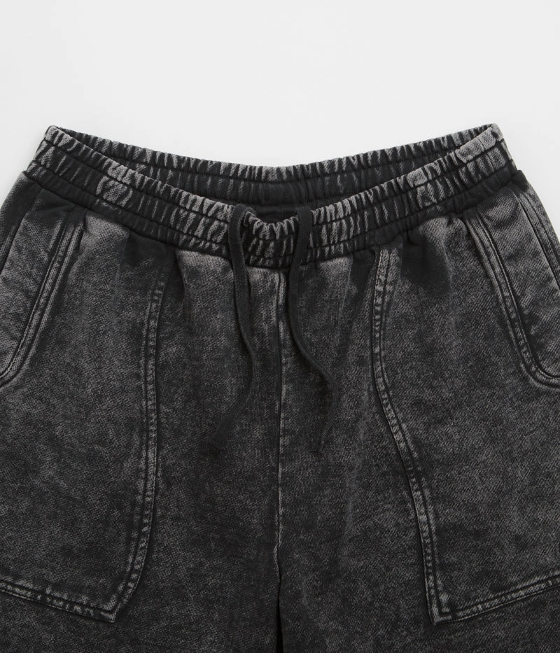 Warm Layers Dime Cyclone French Terry Shorts - Black Snow Washed