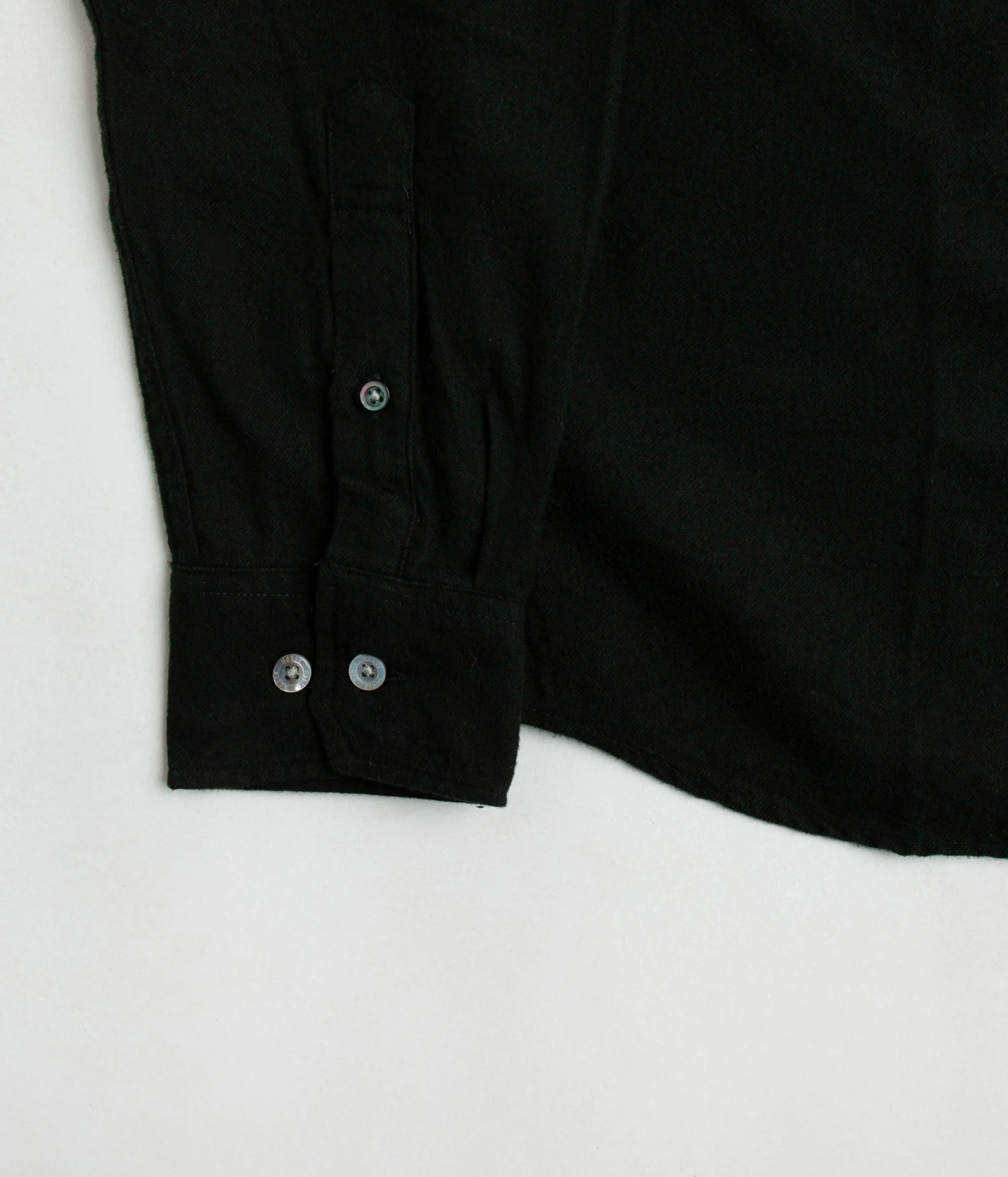 Norse Projects Anton Organic Flannel Shirt - Dark Green Seamless Side Panels