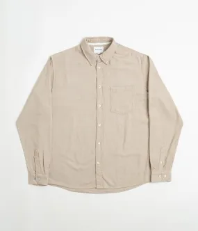 Norse Projects Anton Organic Flannel Shirt - Utility Khaki No Slip Shoulder Grip