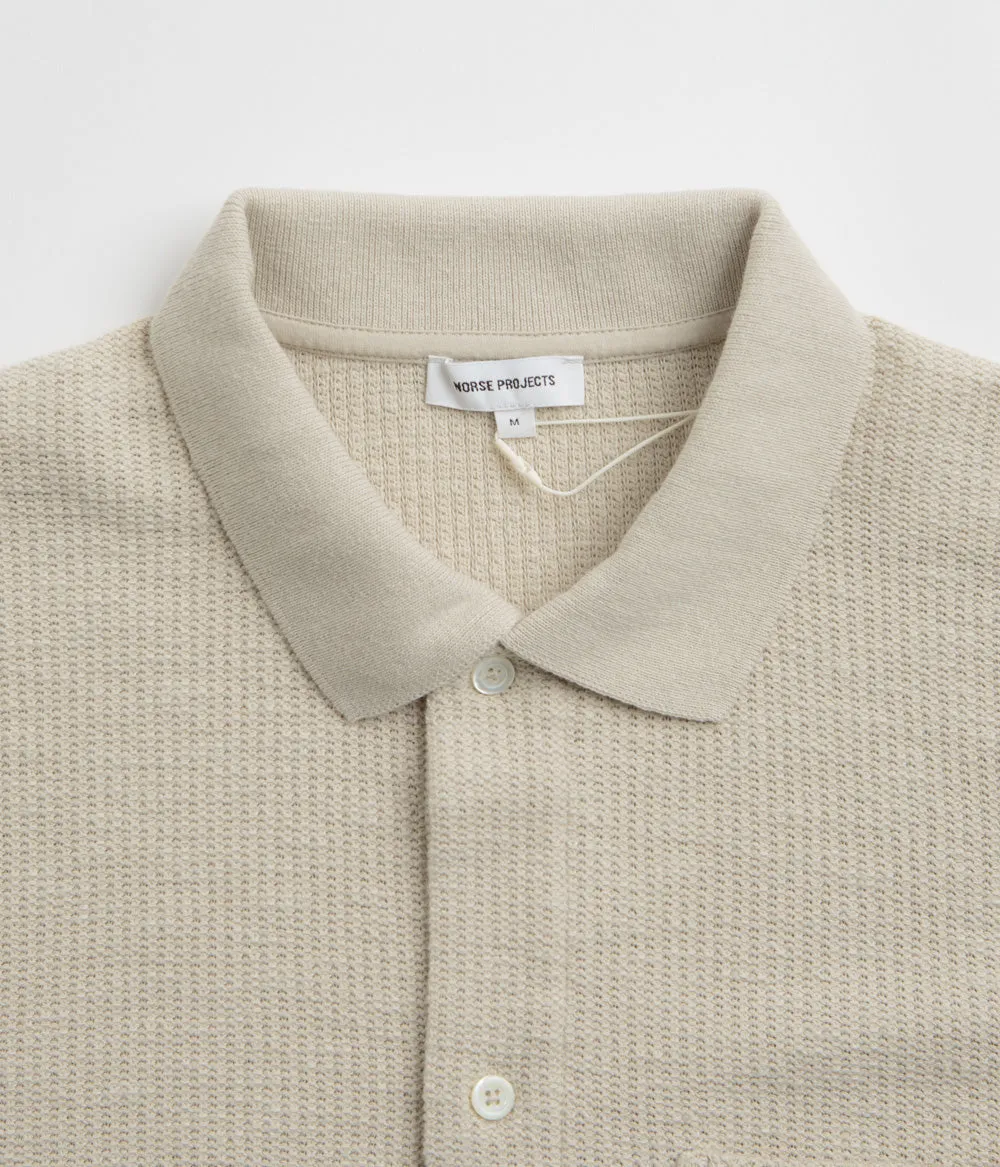 Microfiber Material Social Meetup Norse Projects Gustav Crochet Shirt - Oatmeal