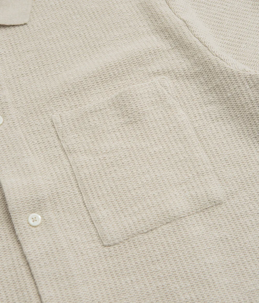 Norse Projects Gustav Crochet Shirt - Oatmeal Round Collar