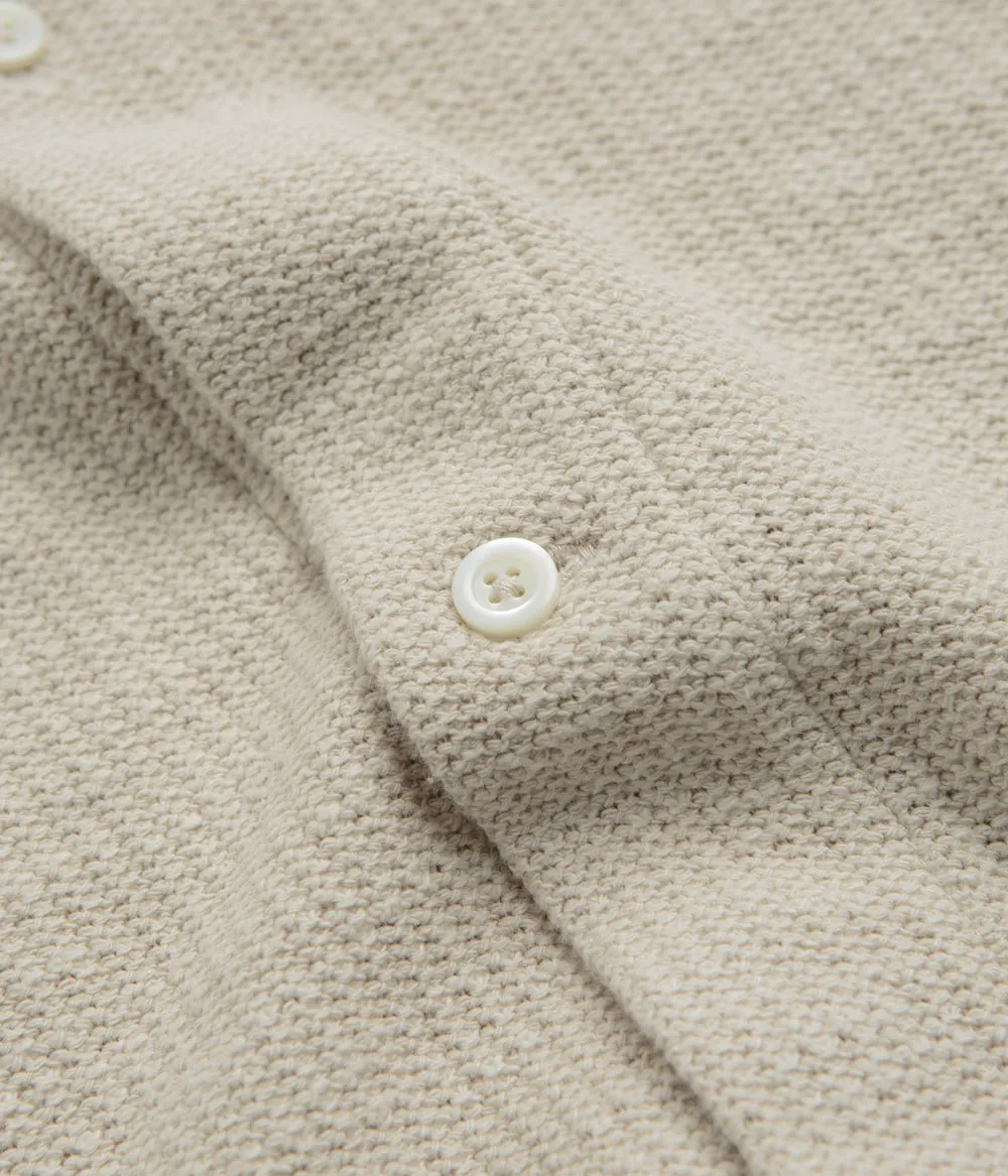 Norse Projects Gustav Crochet Shirt - Oatmeal Glossy Texture