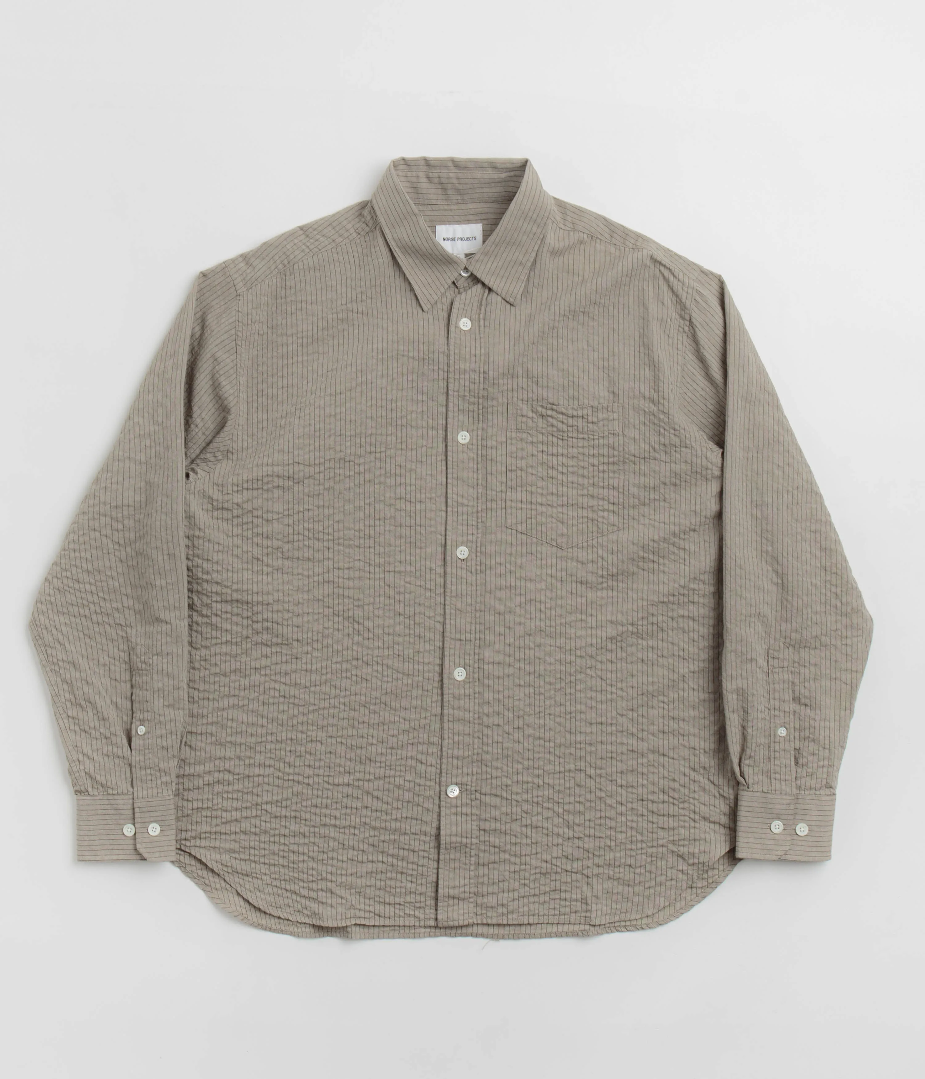 Perfect Fit Gift Idea Norse Projects Ole Oversized Striped Shirt - Clay